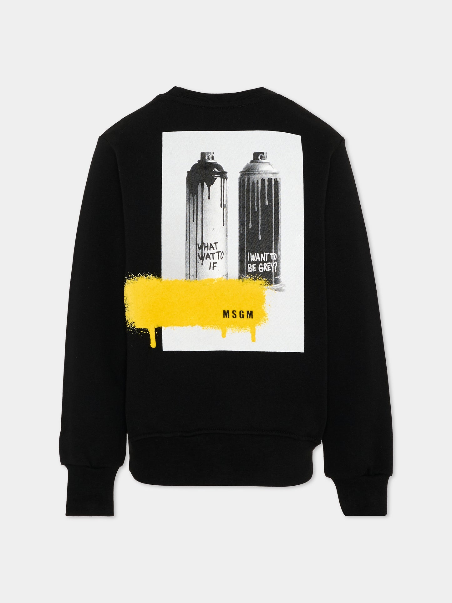 Felpa nera per bambino con logo,Msgm Kids,F6MSJBSW303 110
