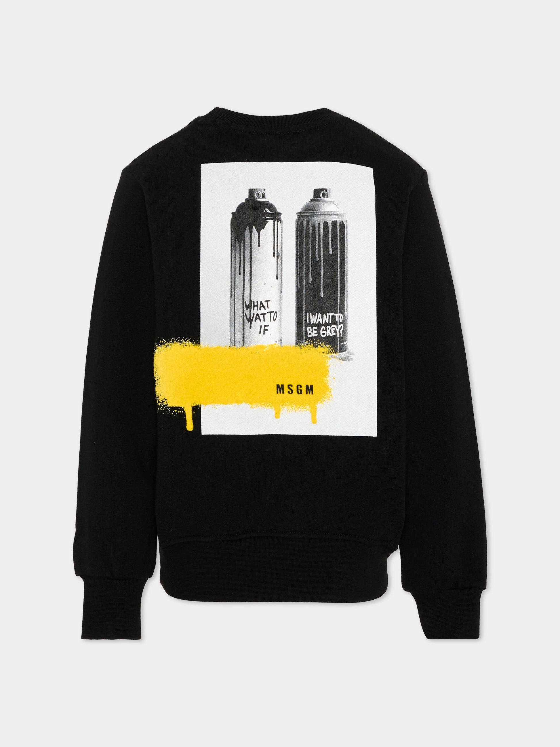 Felpa nera per bambino con logo,Msgm Kids,F6MSJBSW303 110