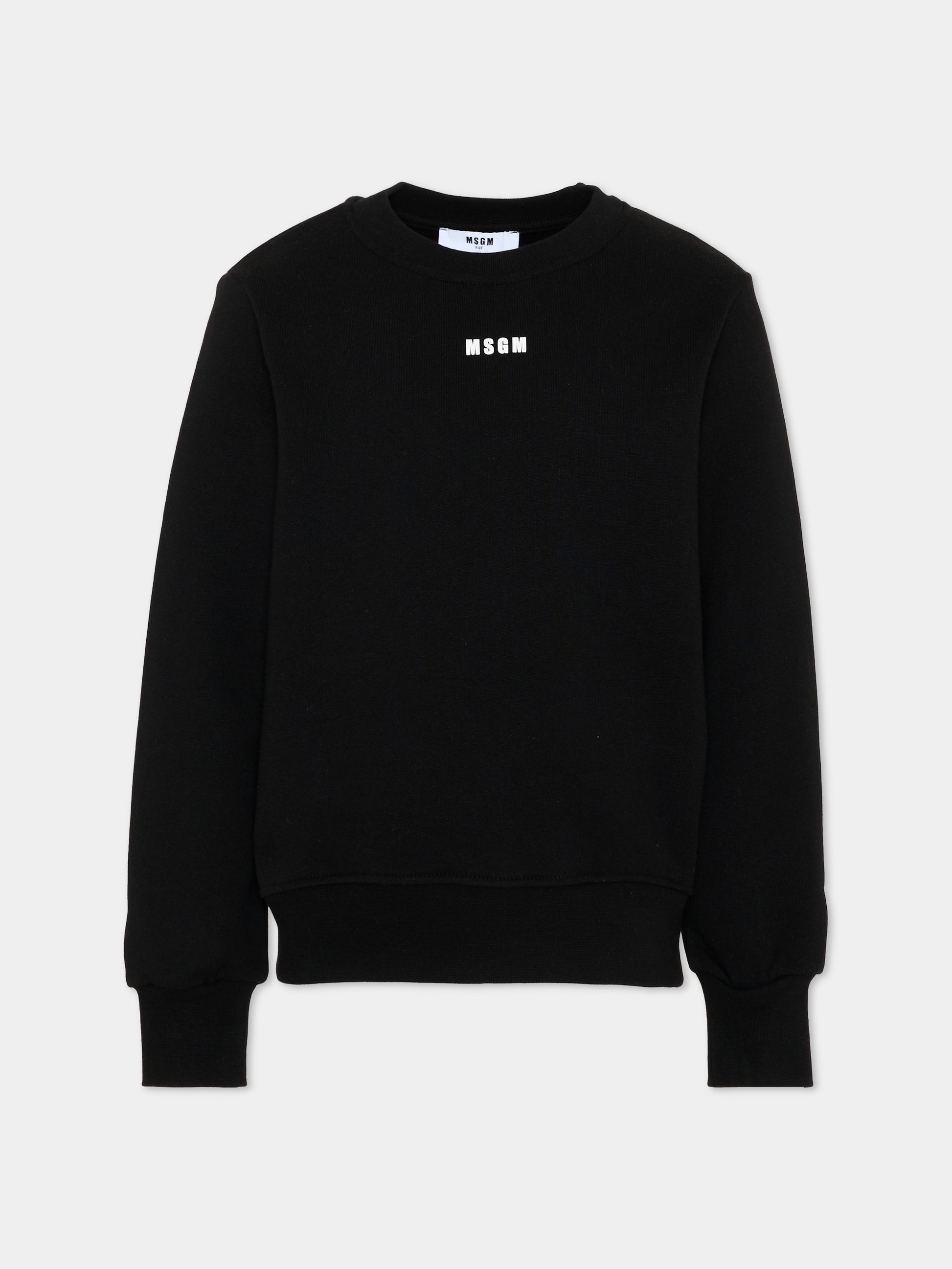 Felpa nera per bambino con logo,Msgm Kids,F6MSJBSW303 110