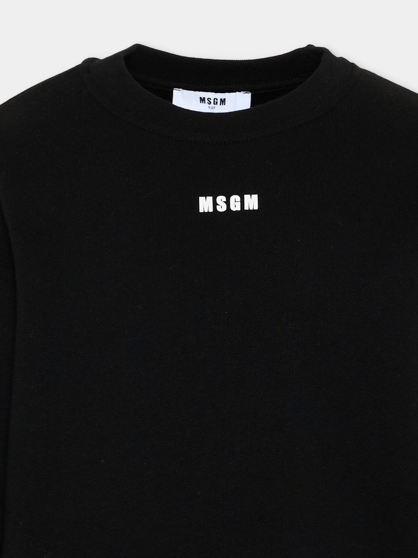 Felpa nera per bambino con logo,Msgm Kids,F6MSJBSW303 110