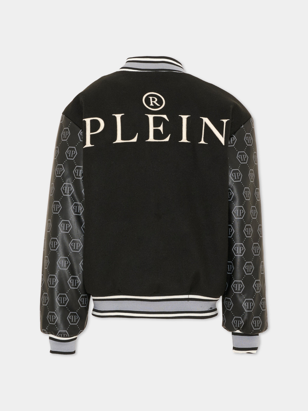Bomber nero per bambino con logo,Philipp Plein Junior,F6PHJBBO137 110