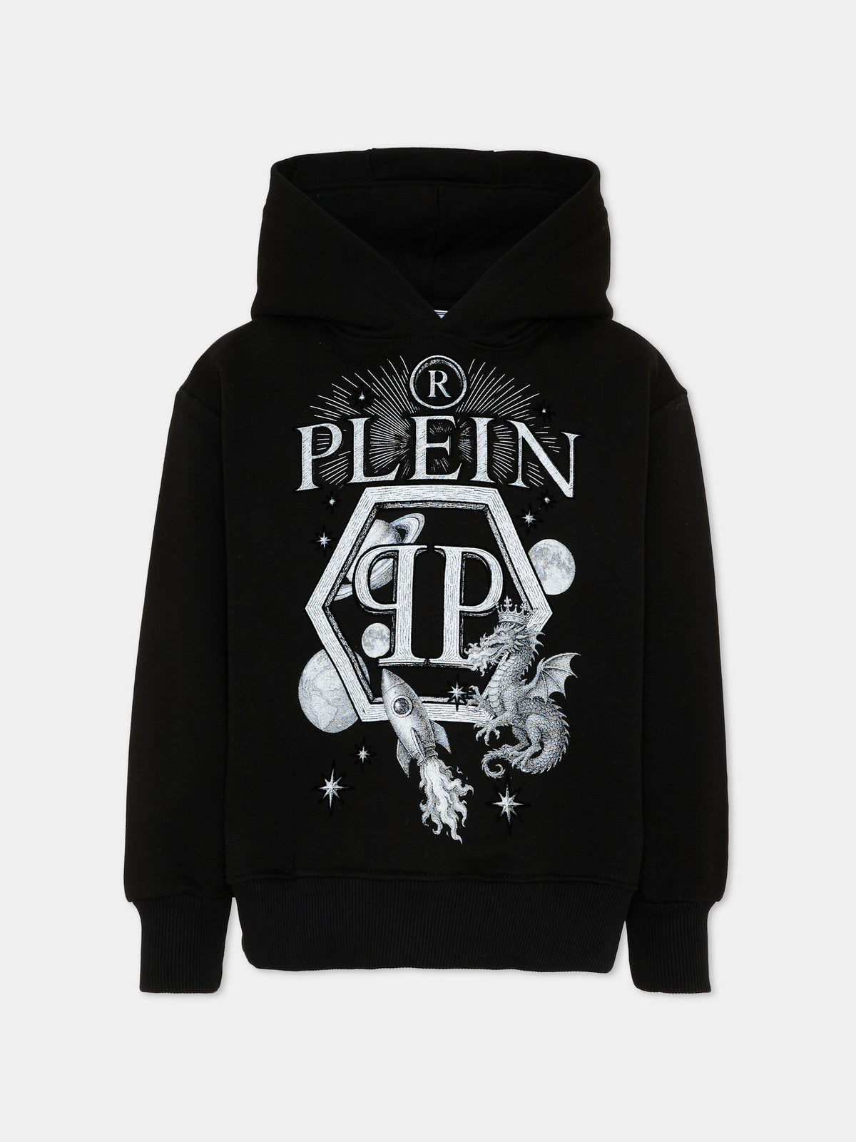 Felpa nera per bambino con logo,Philipp Plein Junior,F6PHJBHS122 110