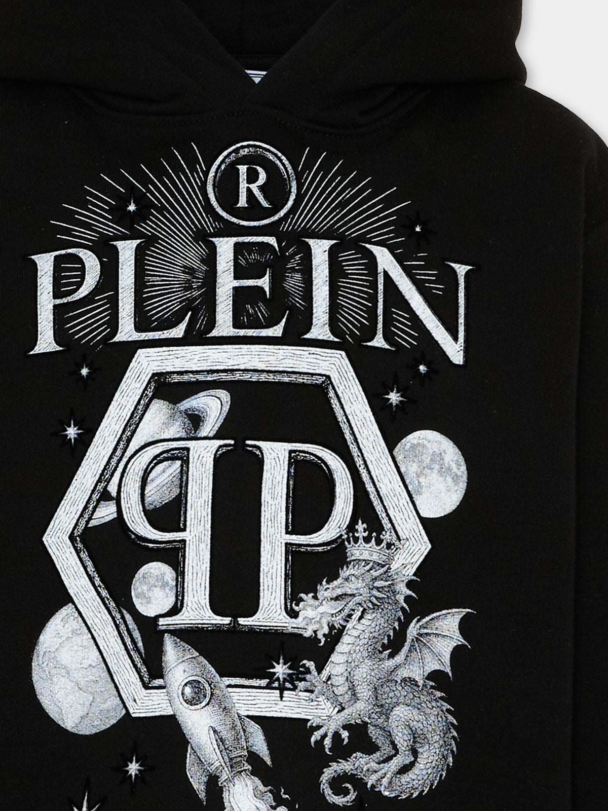 Felpa nera per bambino con logo,Philipp Plein Junior,F6PHJBHS122 110