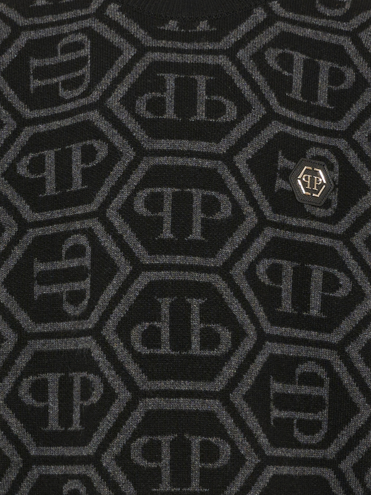 Maglione nero per bambino con monogram,Philipp Plein Junior,F6PHJBJP140 110