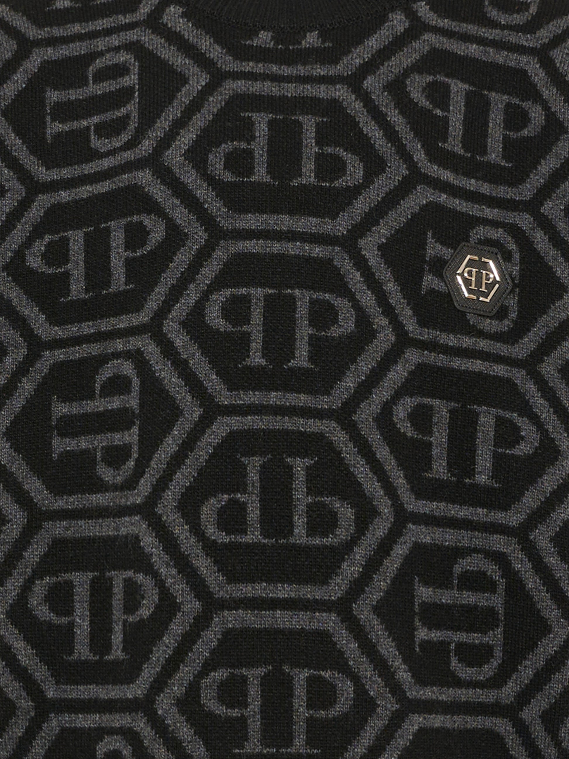 Maglione nero per bambino con monogram,Philipp Plein Junior,F6PHJBJP140 110