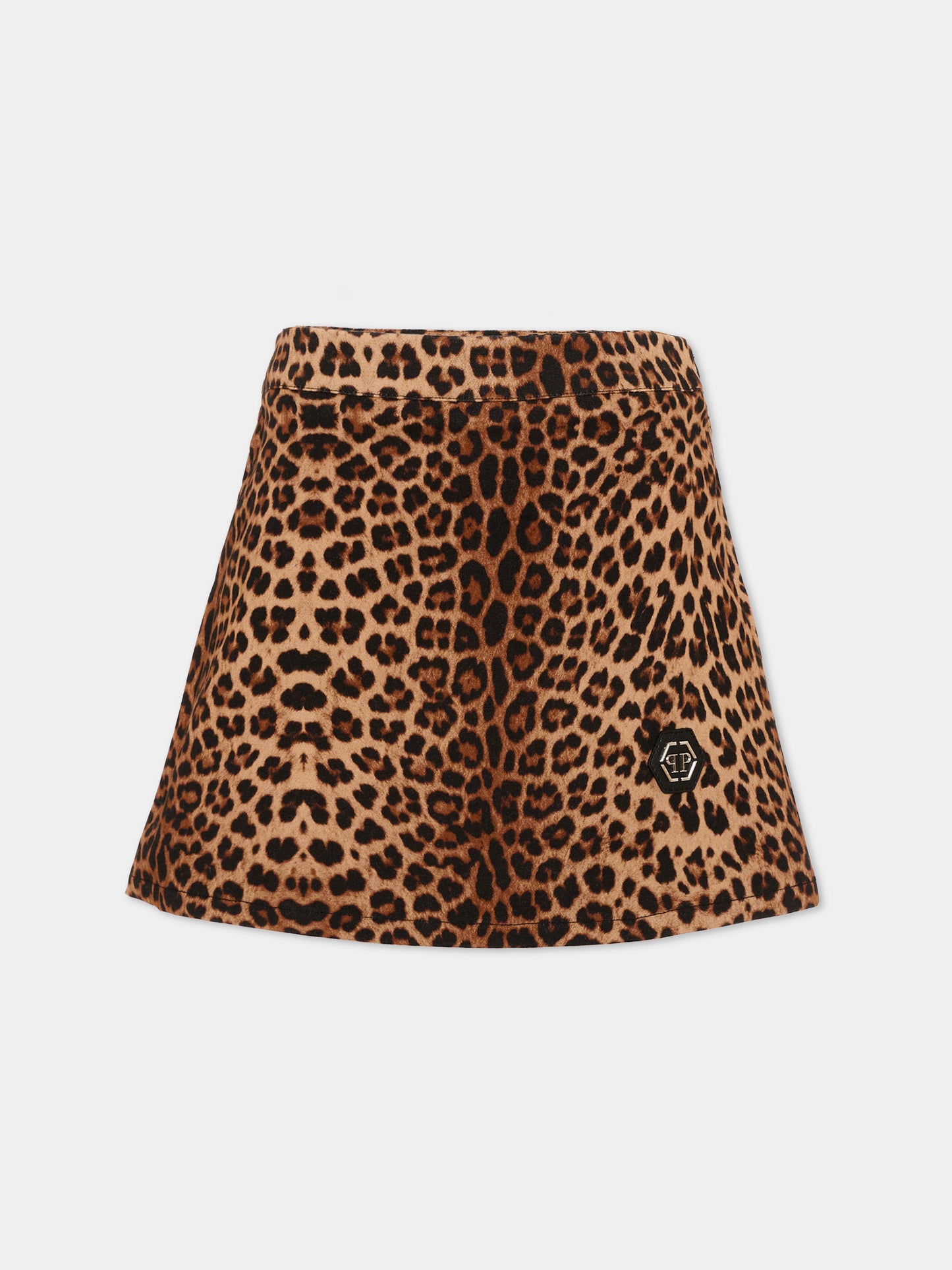 Gonna marrone per bambina animalier,Philipp Plein Junior,F6PHJGSK060 200