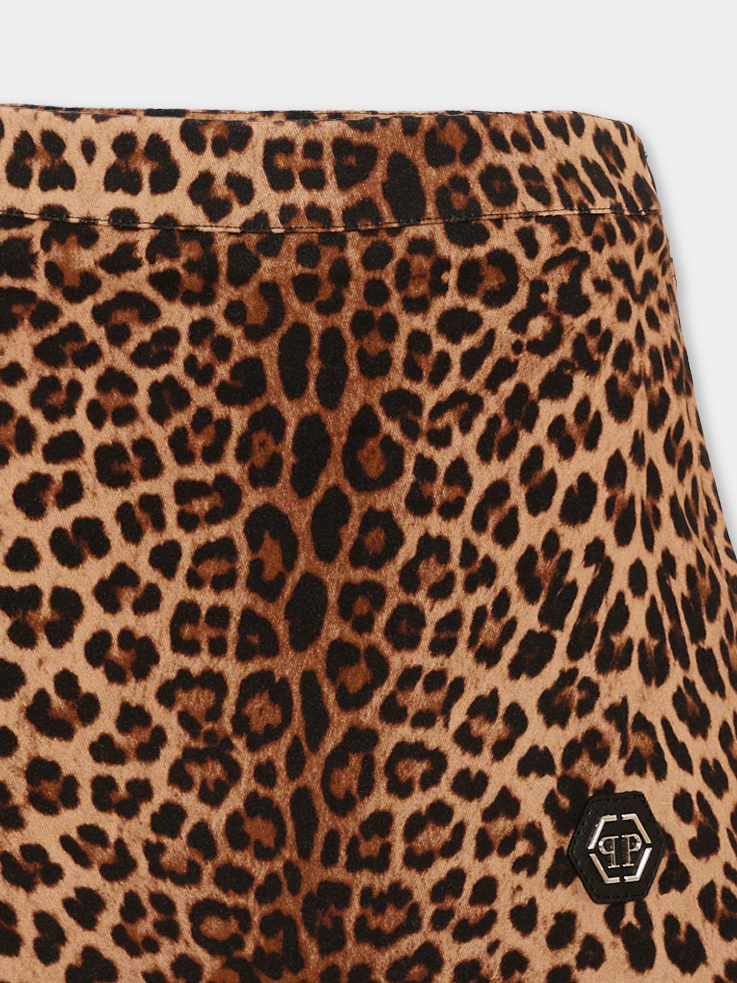 Gonna marrone per bambina animalier,Philipp Plein Junior,F6PHJGSK060 200