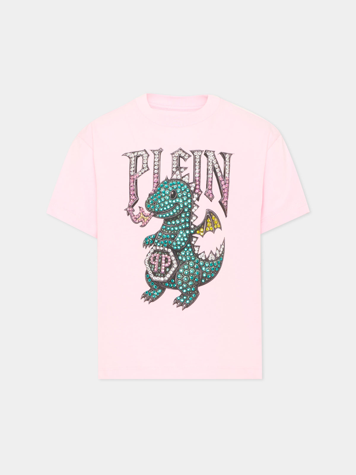 T-Shirt rosa per bambina con logo,Philipp Plein Junior,F6PHJGTH057 042