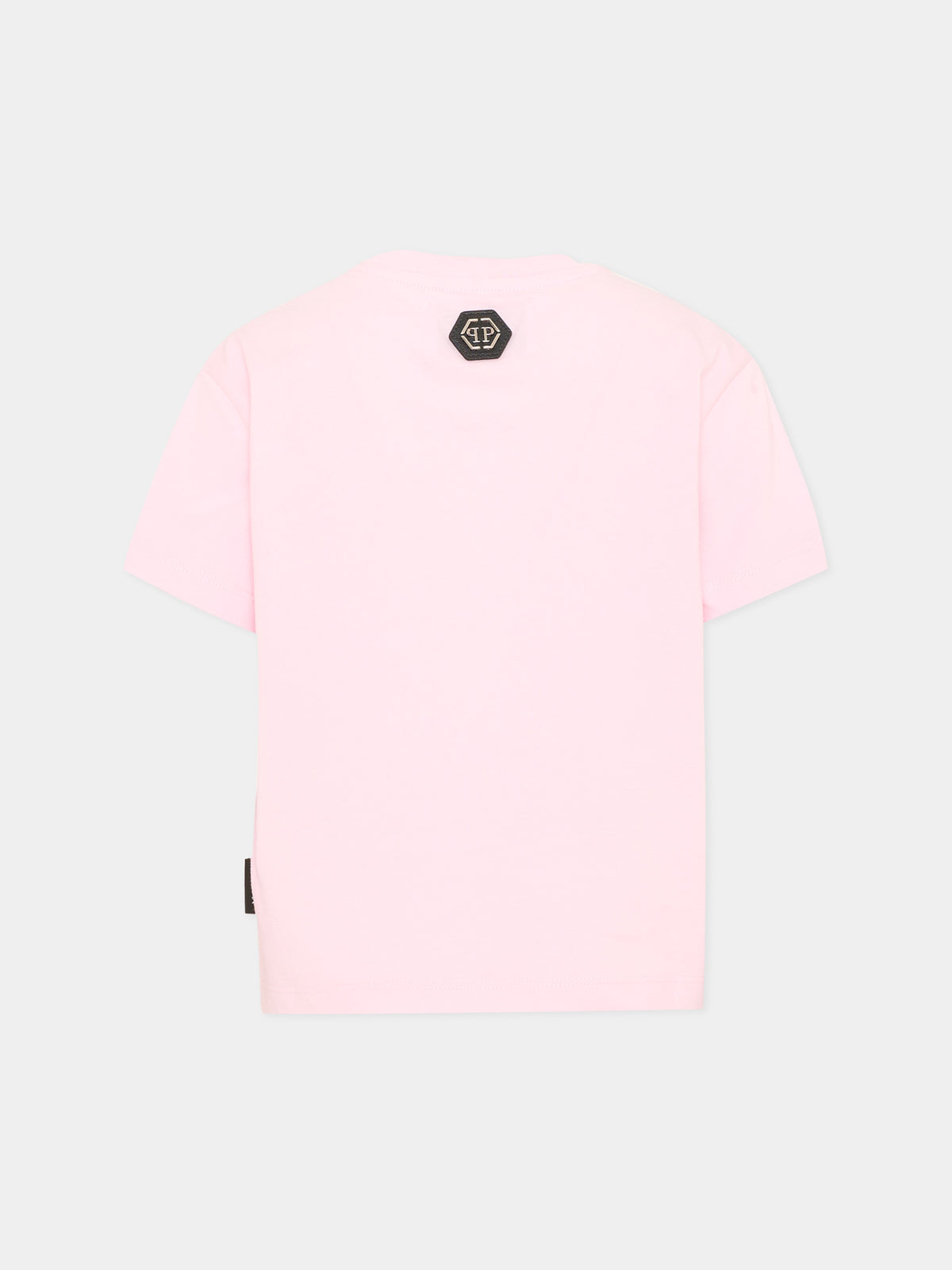 T-Shirt rosa per bambina con logo,Philipp Plein Junior,F6PHJGTH057 042