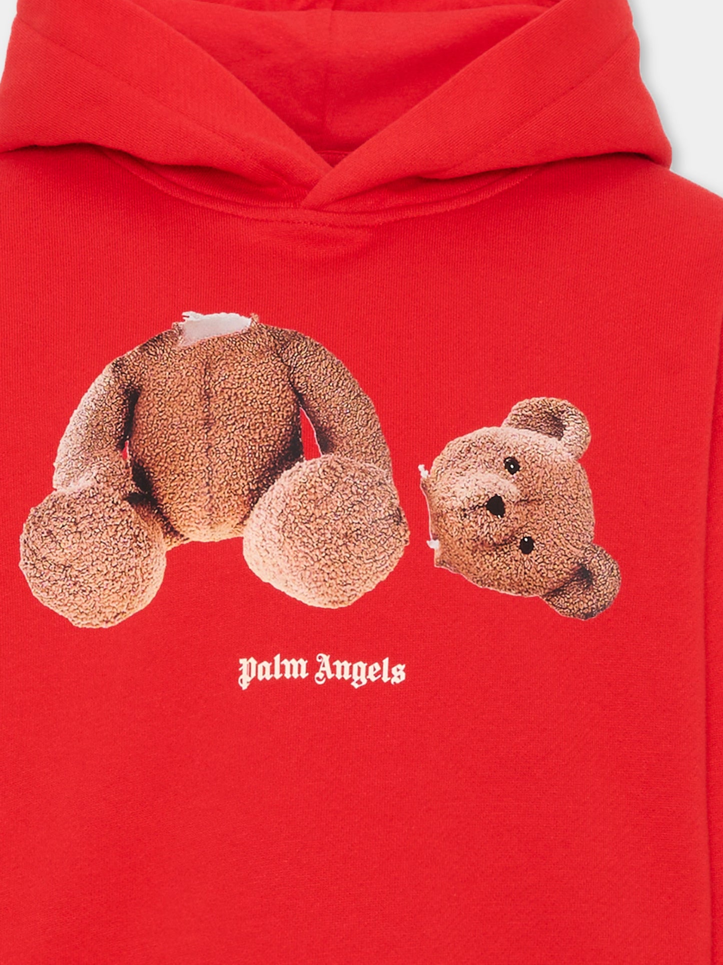 Felpa rossa per bambini con Teddy Bear,Palm Angels,F6PAJBHS059 040