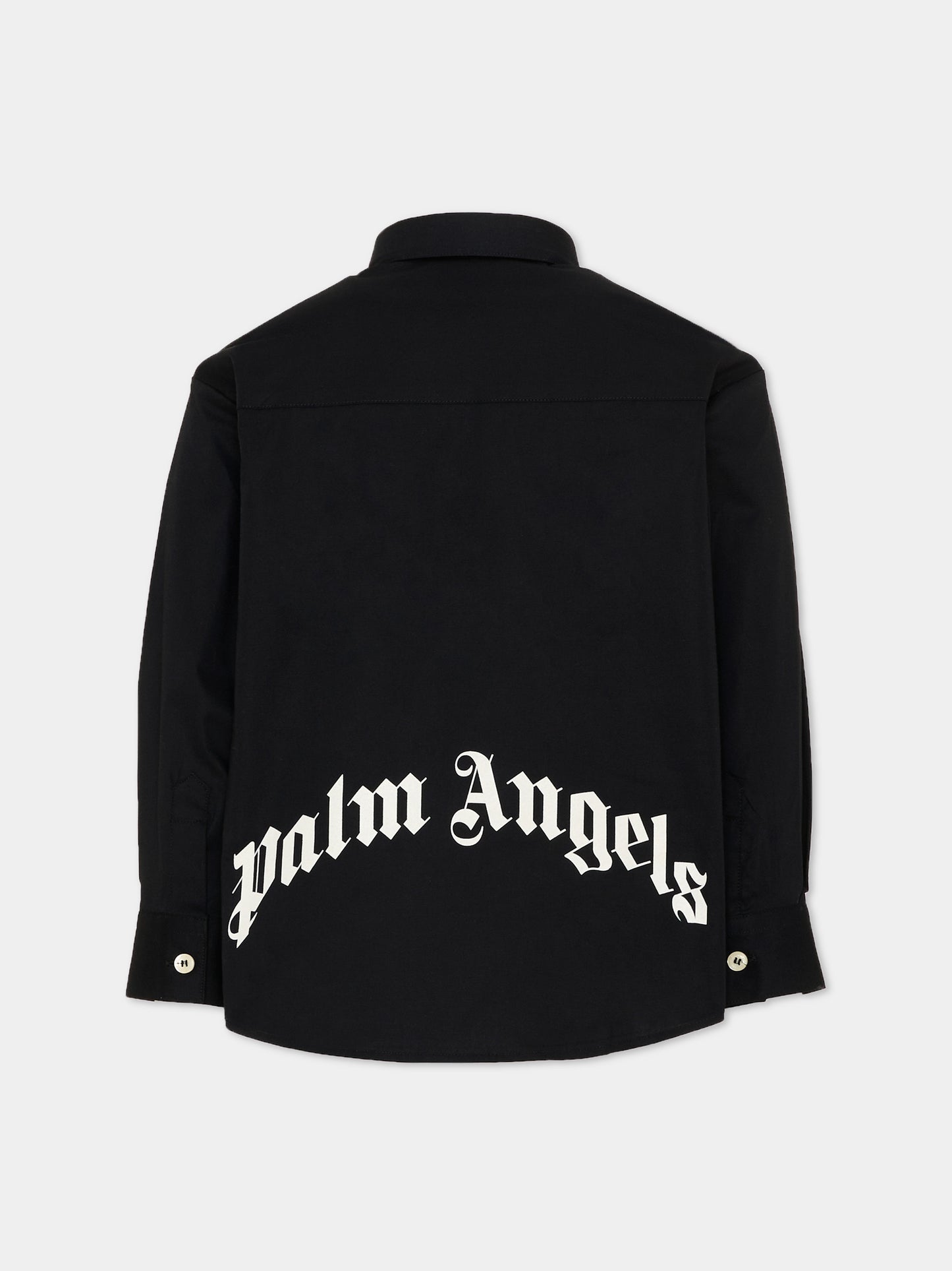 Camicia nera per bambino con logo,Palm Angels,F6PAJBSI169 110