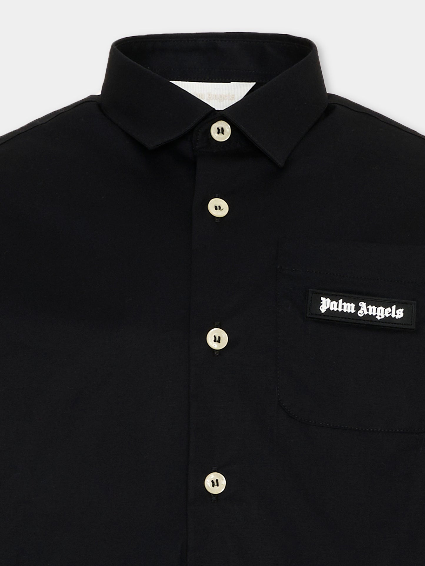 Camicia nera per bambino con logo,Palm Angels,F6PAJBSI169 110
