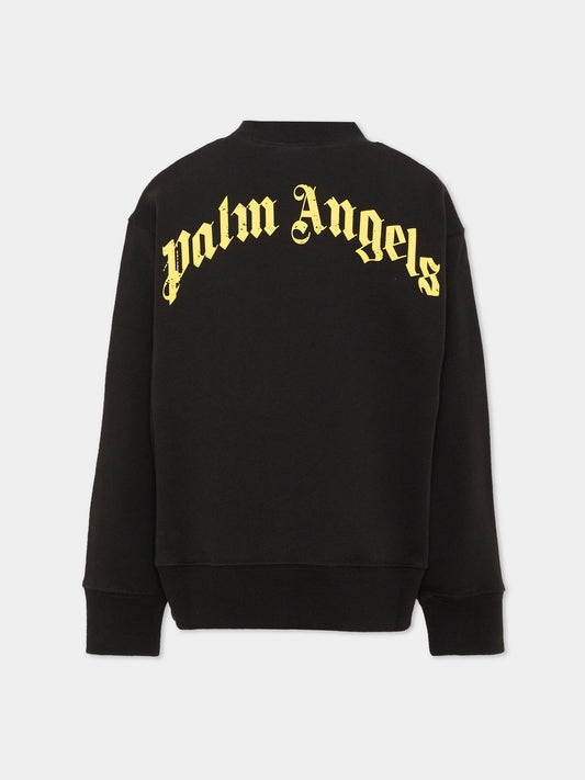Felpa nera per bambini con logo,Palm Angels,F6PAJBSW140 110