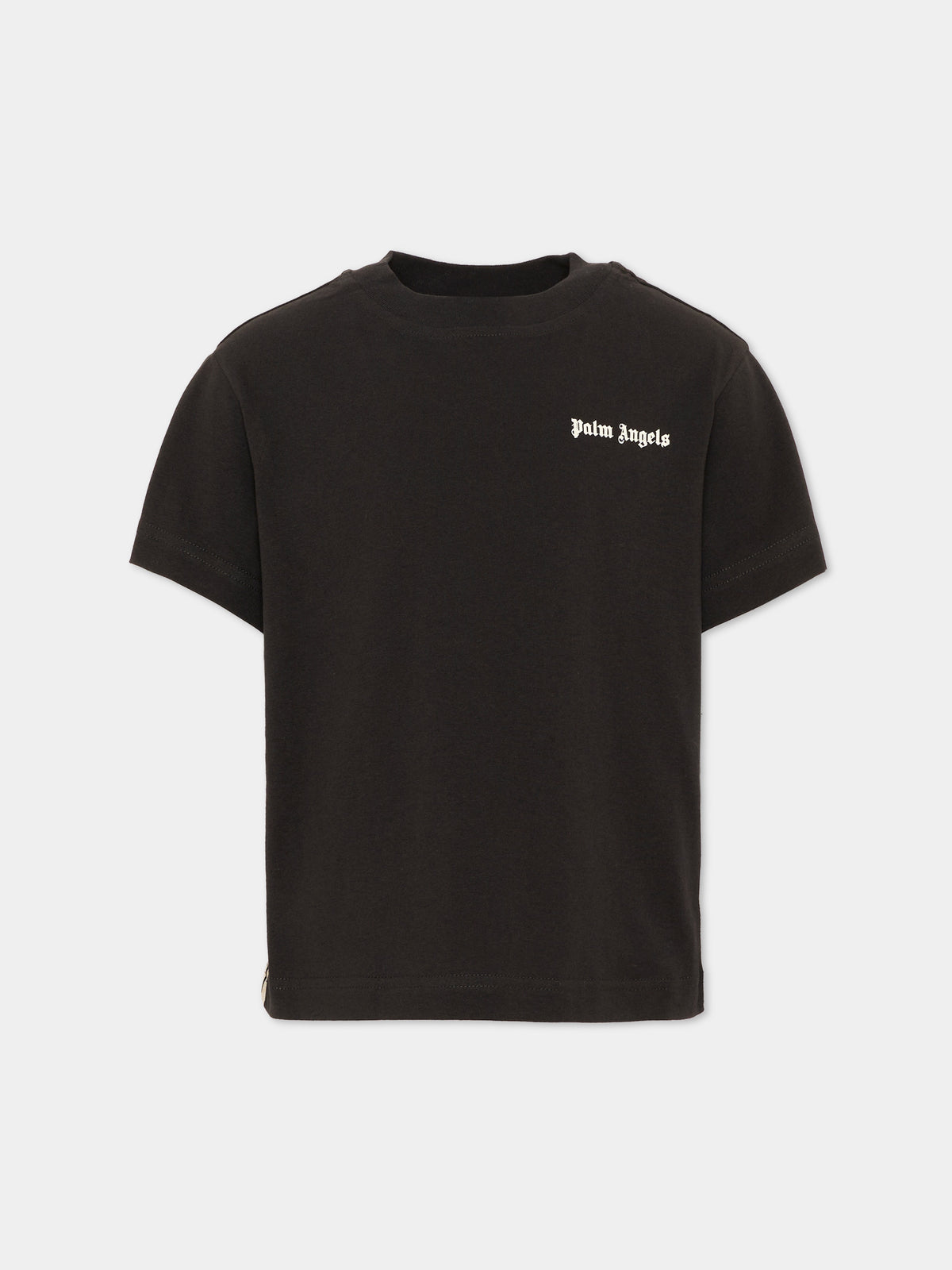 T-Shirt nera per bambini con logo,Palm Angels,F6PAJBTH026 110