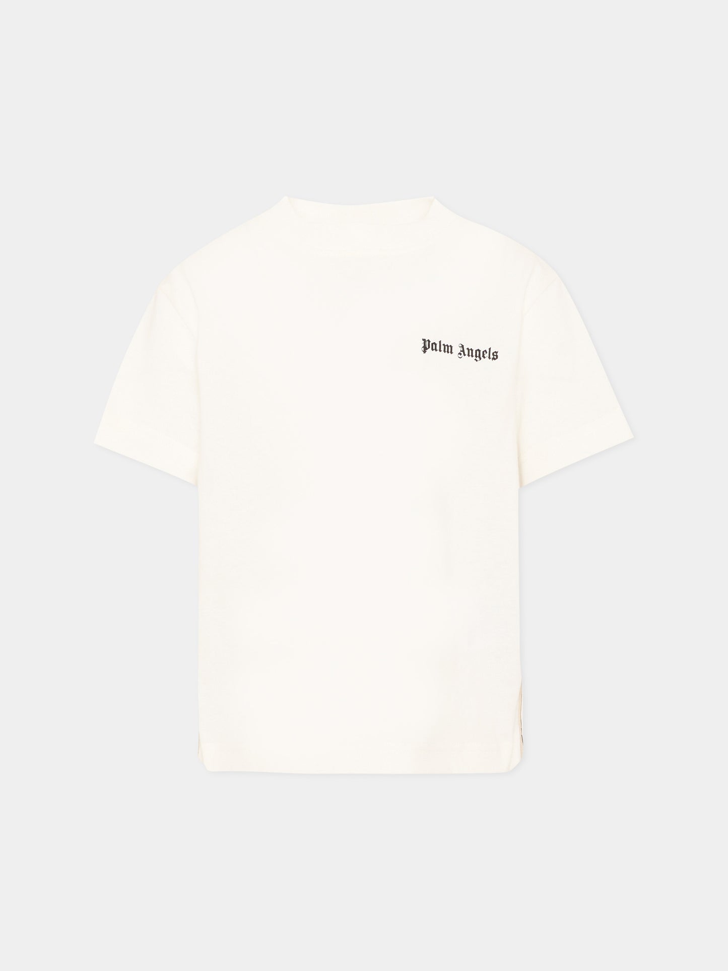 T-Shirt avorio per bambini con logo,Palm Angels,F6PAJBTH026 412