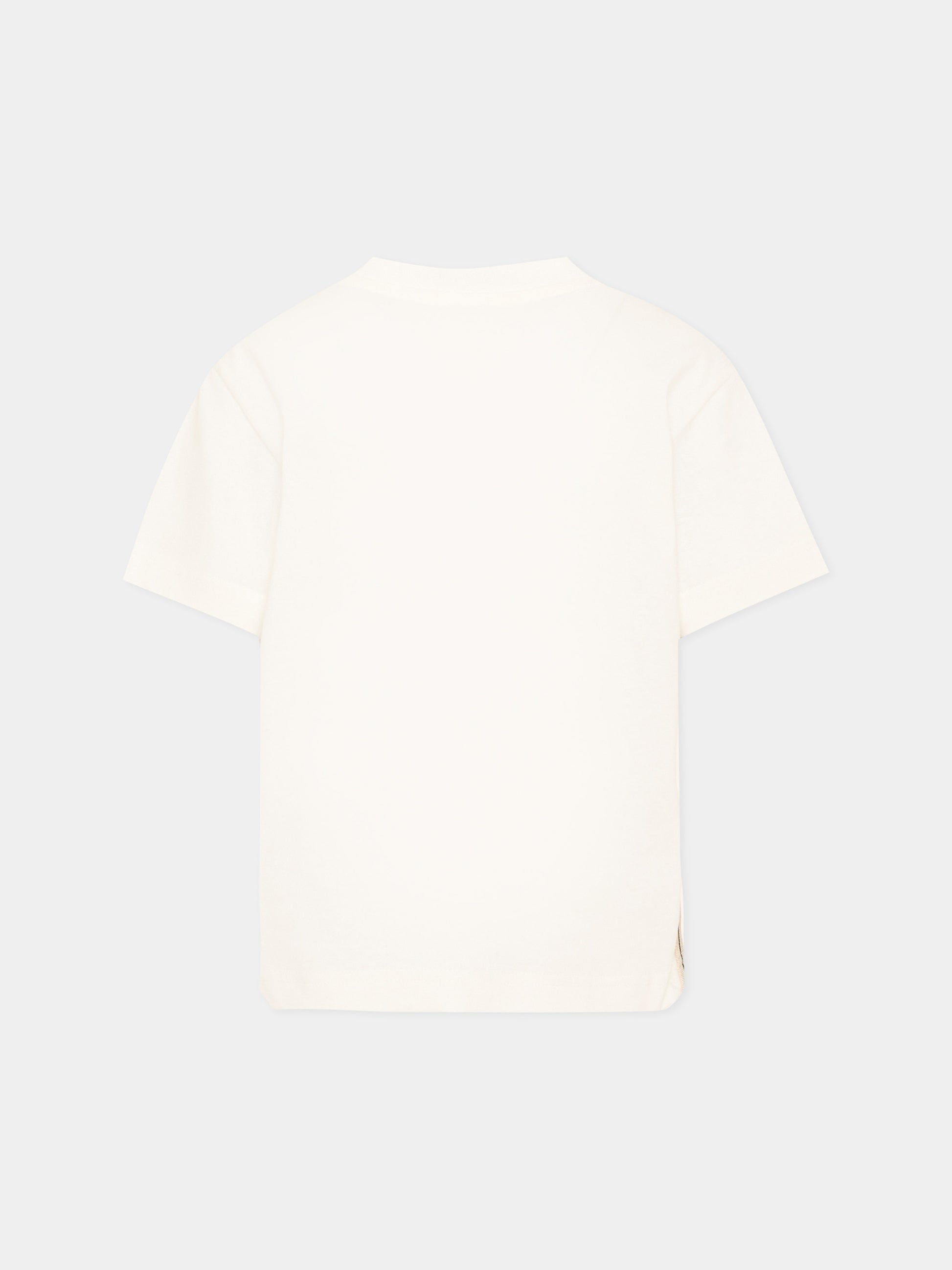 T-Shirt avorio per bambini con logo,Palm Angels,F6PAJBTH026 412