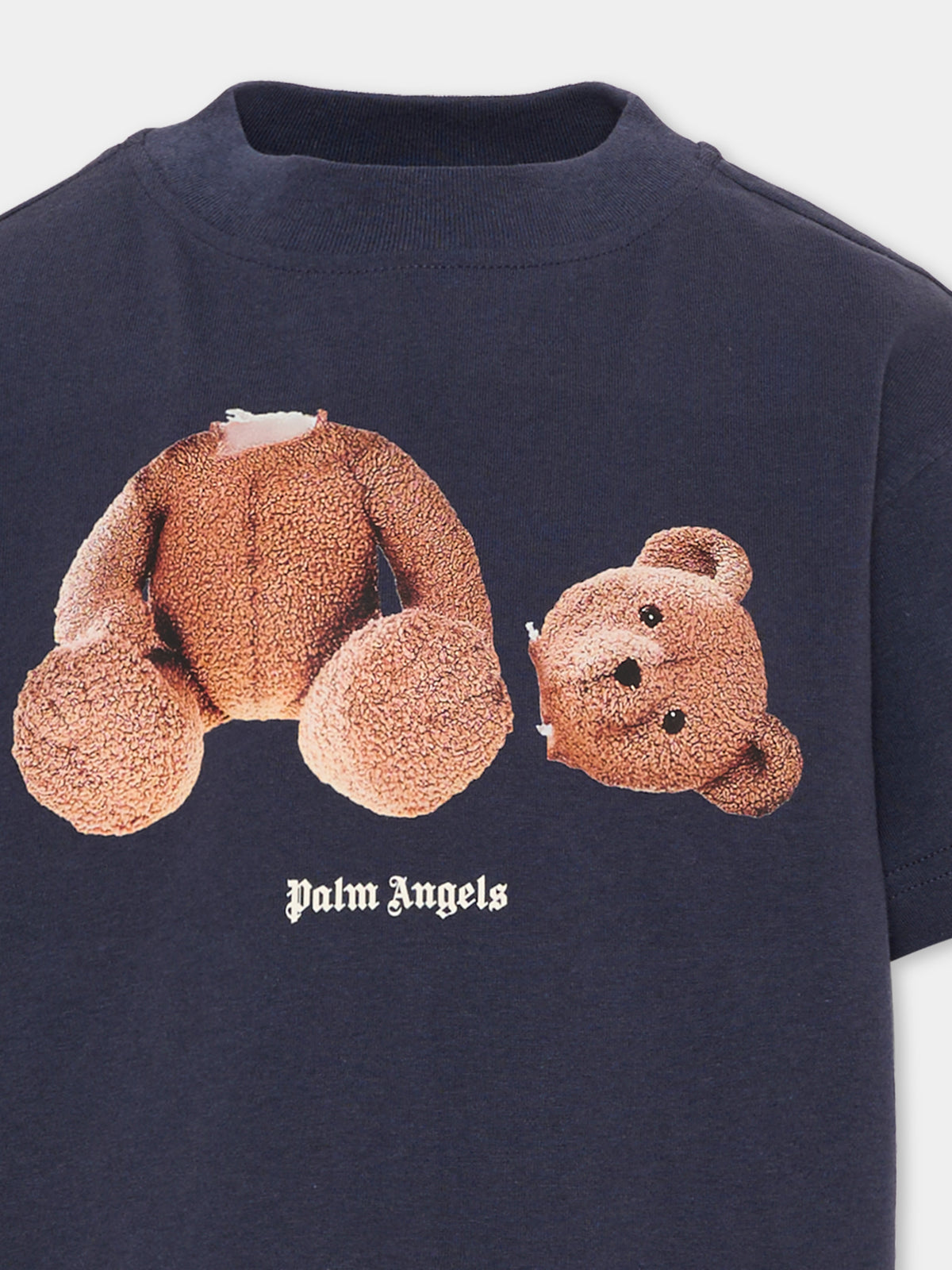 T-Shirt blu per bambini con Teddy Bear,Palm Angels,F6PAJBTH061 1528