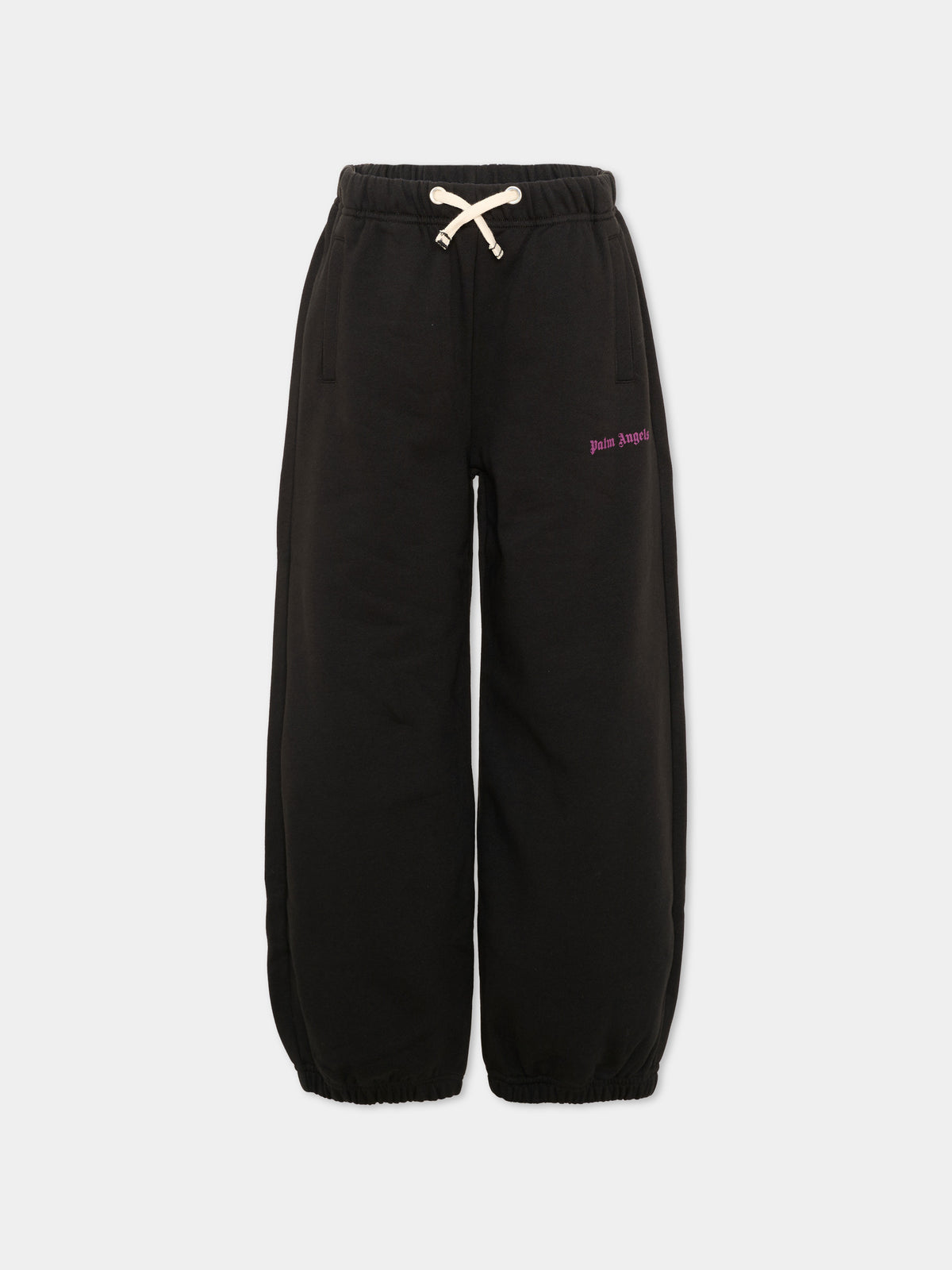 Pantalone nero per bambina con logo,Palm Angels,F6PAJGFP054 110