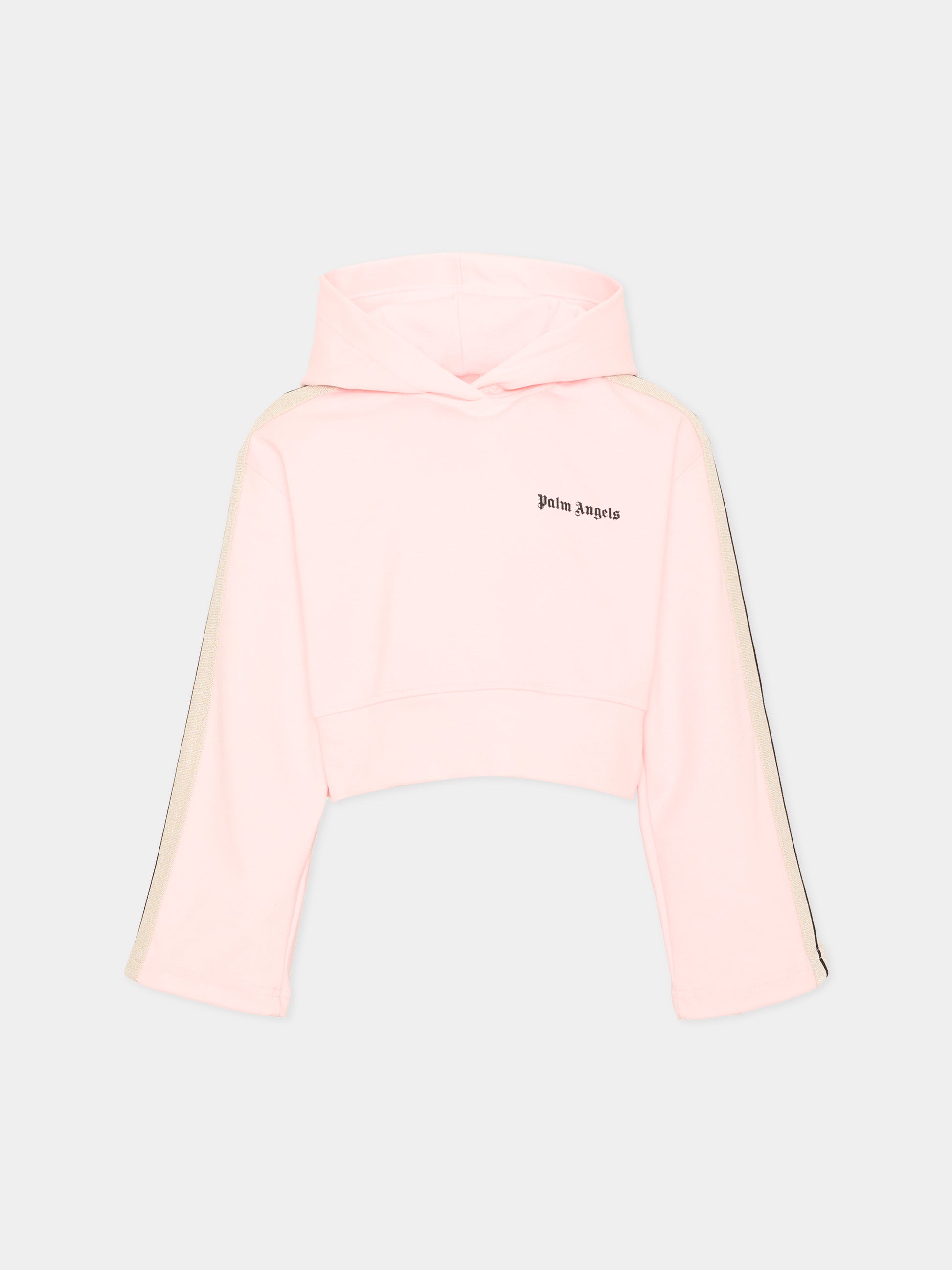 Felpa rosa per bambina con logo,Palm Angels,F6PAJGHS039 042