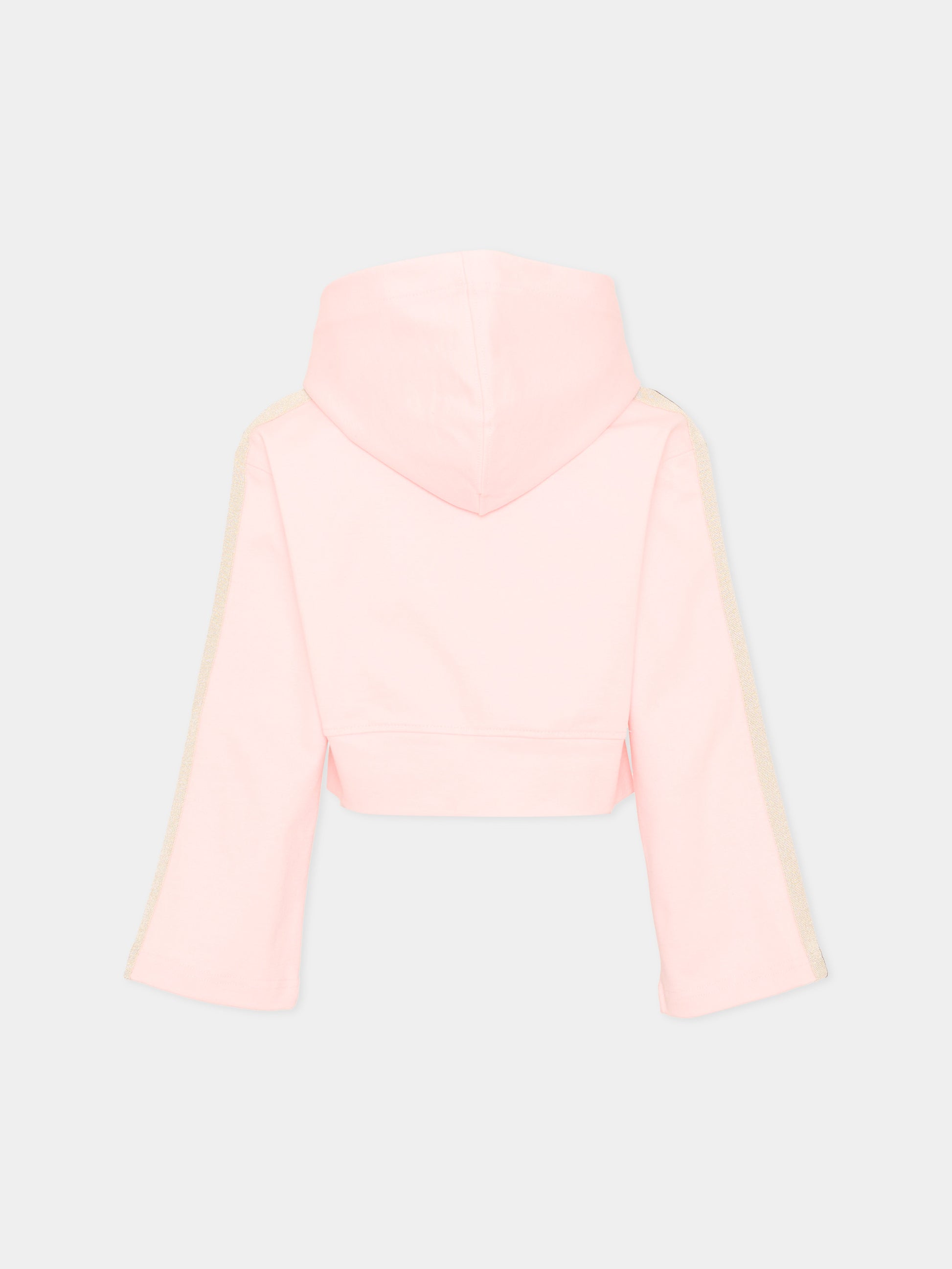 Felpa rosa per bambina con logo,Palm Angels,F6PAJGHS039 042
