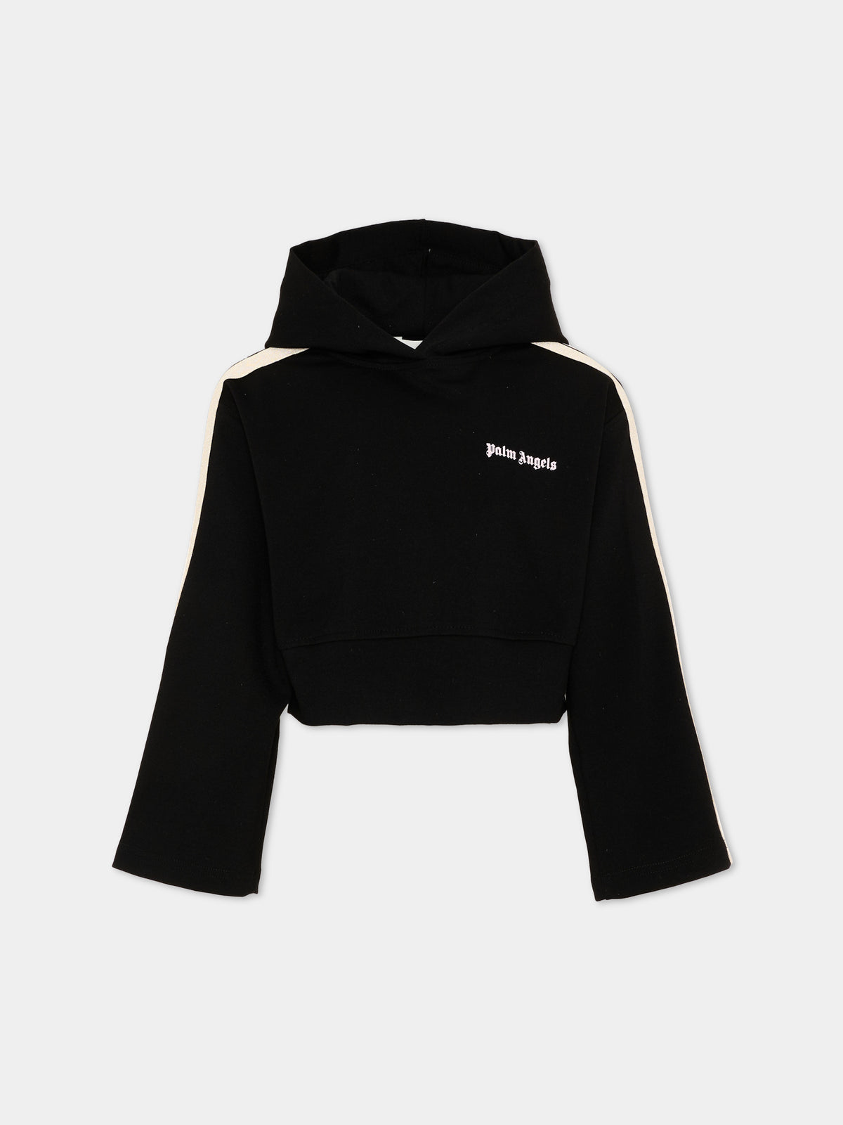 Felpa nera per bambina con logo,Palm Angels,F6PAJGHS039 110
