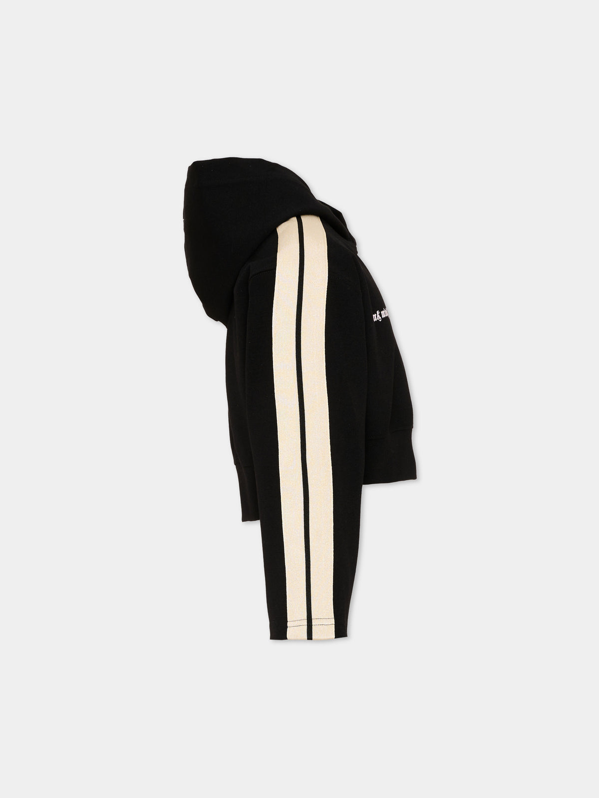 Felpa nera per bambina con logo,Palm Angels,F6PAJGHS039 110