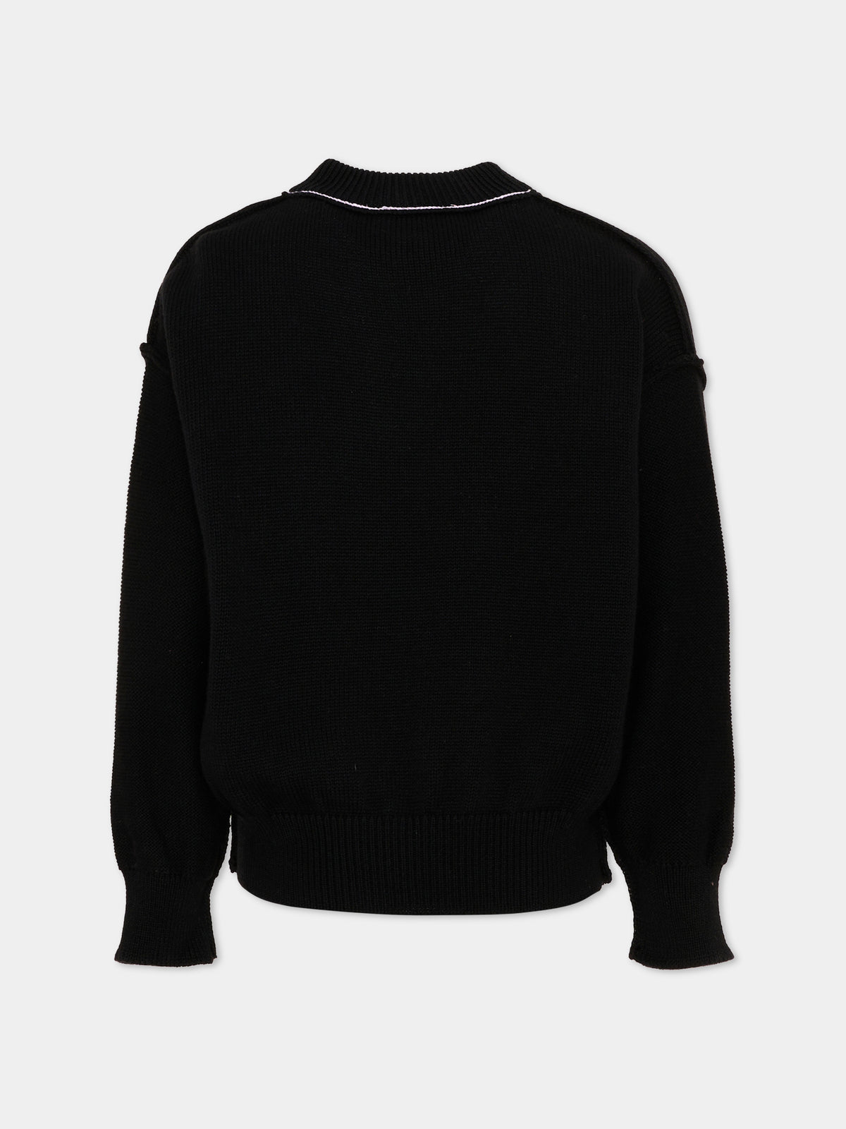 Maglione nero per bambina con logo,Palm Angels,F6PAJGJP155 110