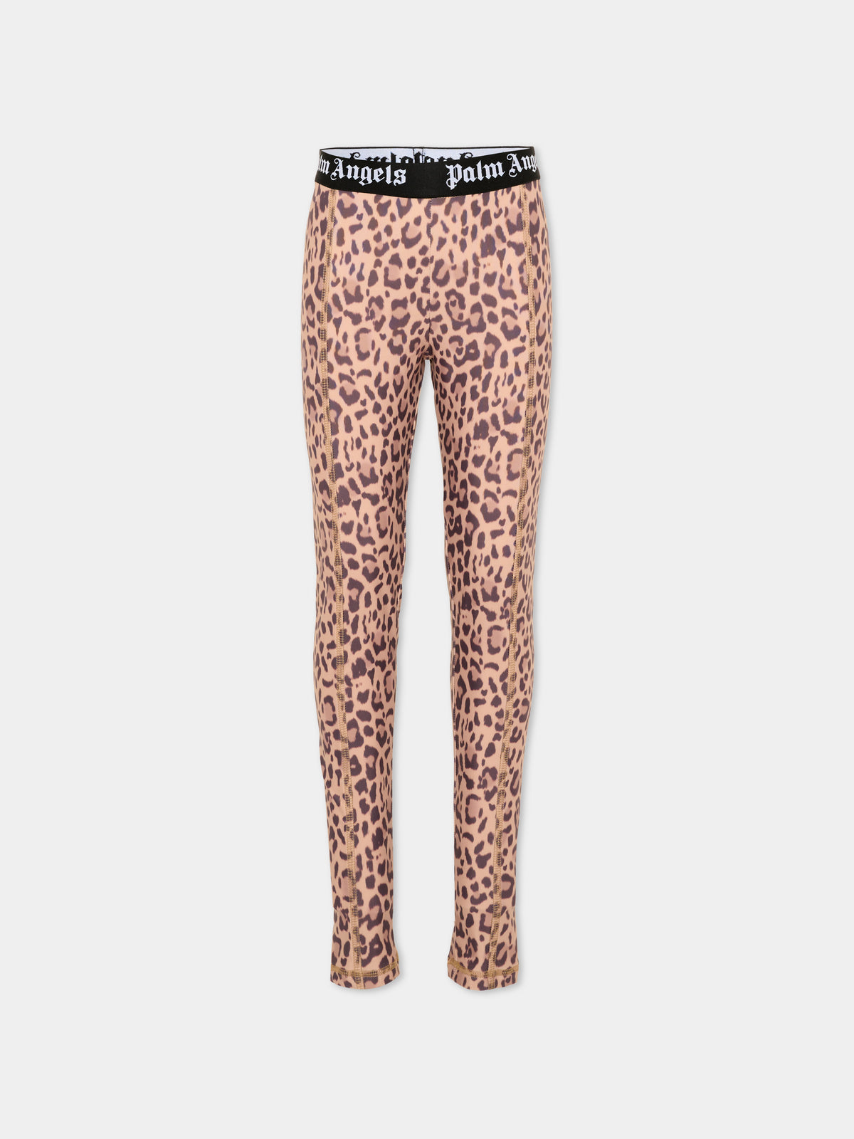 Leggings marroni per bambina logo,Palm Angels,F6PAJGLG126 220
