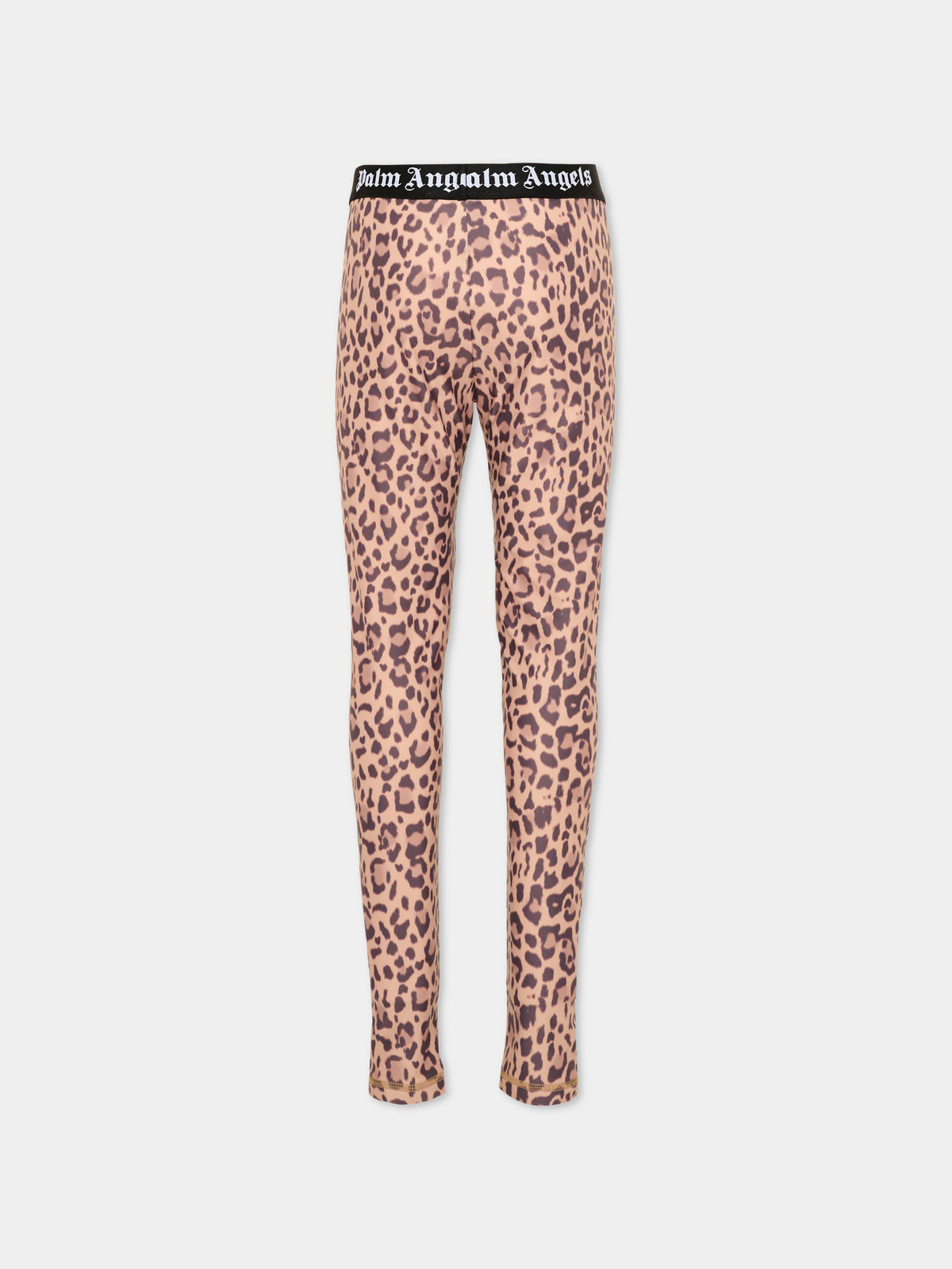Leggings marroni per bambina logo,Palm Angels,F6PAJGLG126 220