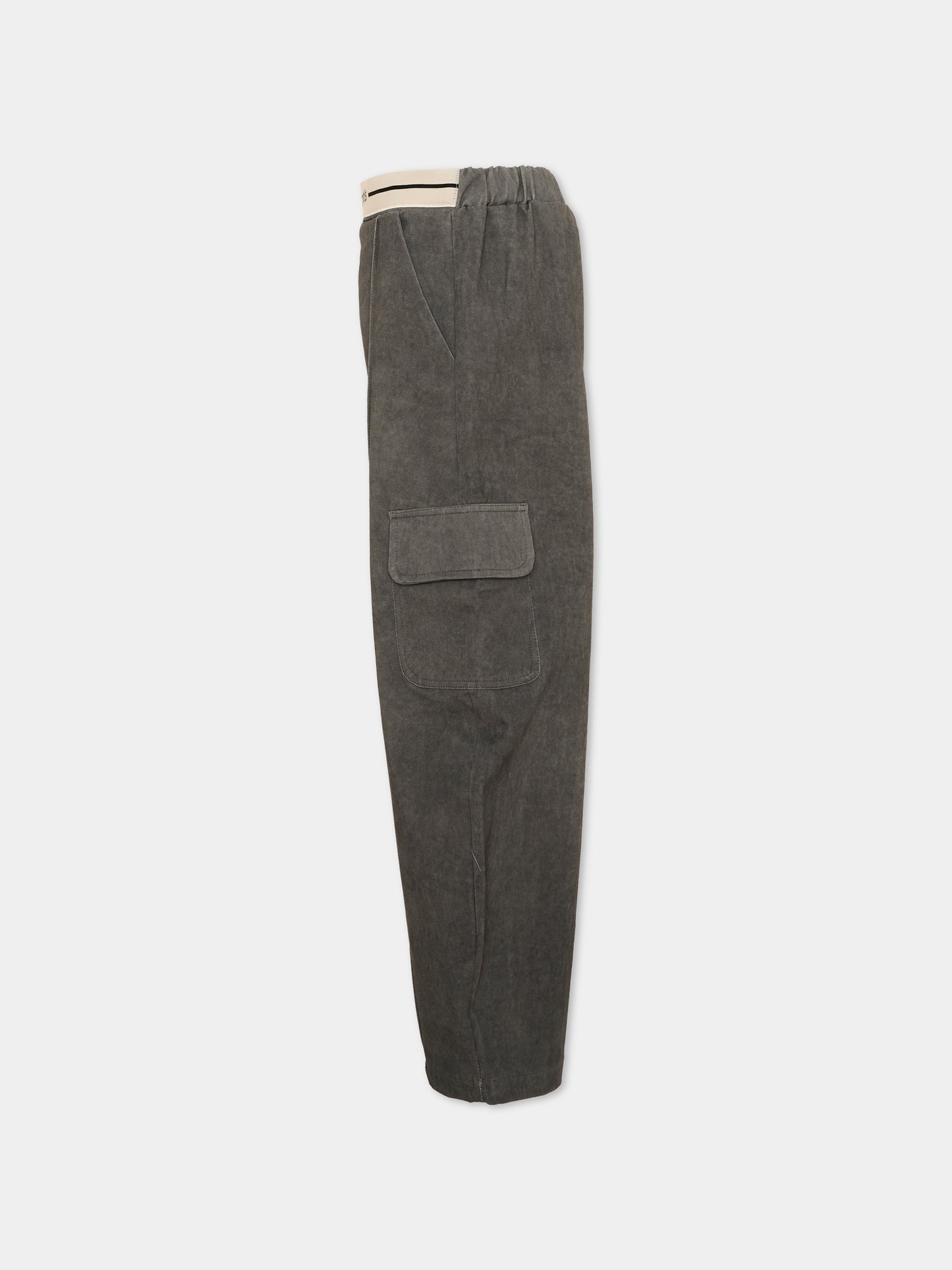 Pantaloni grigi per bambina con logo,Palm Angels,F6PAJGPA138 110