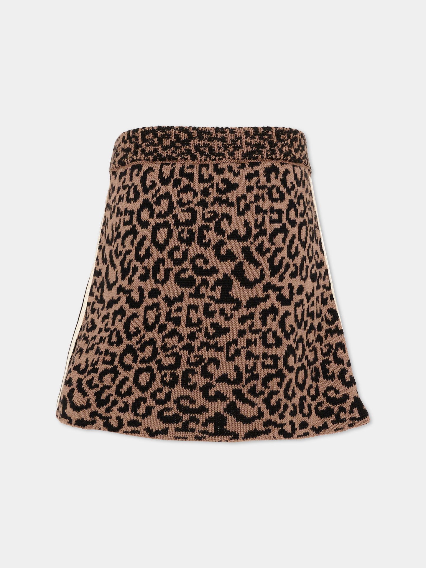 Gonna marrone per bambina con logo,Palm Angels,F6PAJGSK158 220