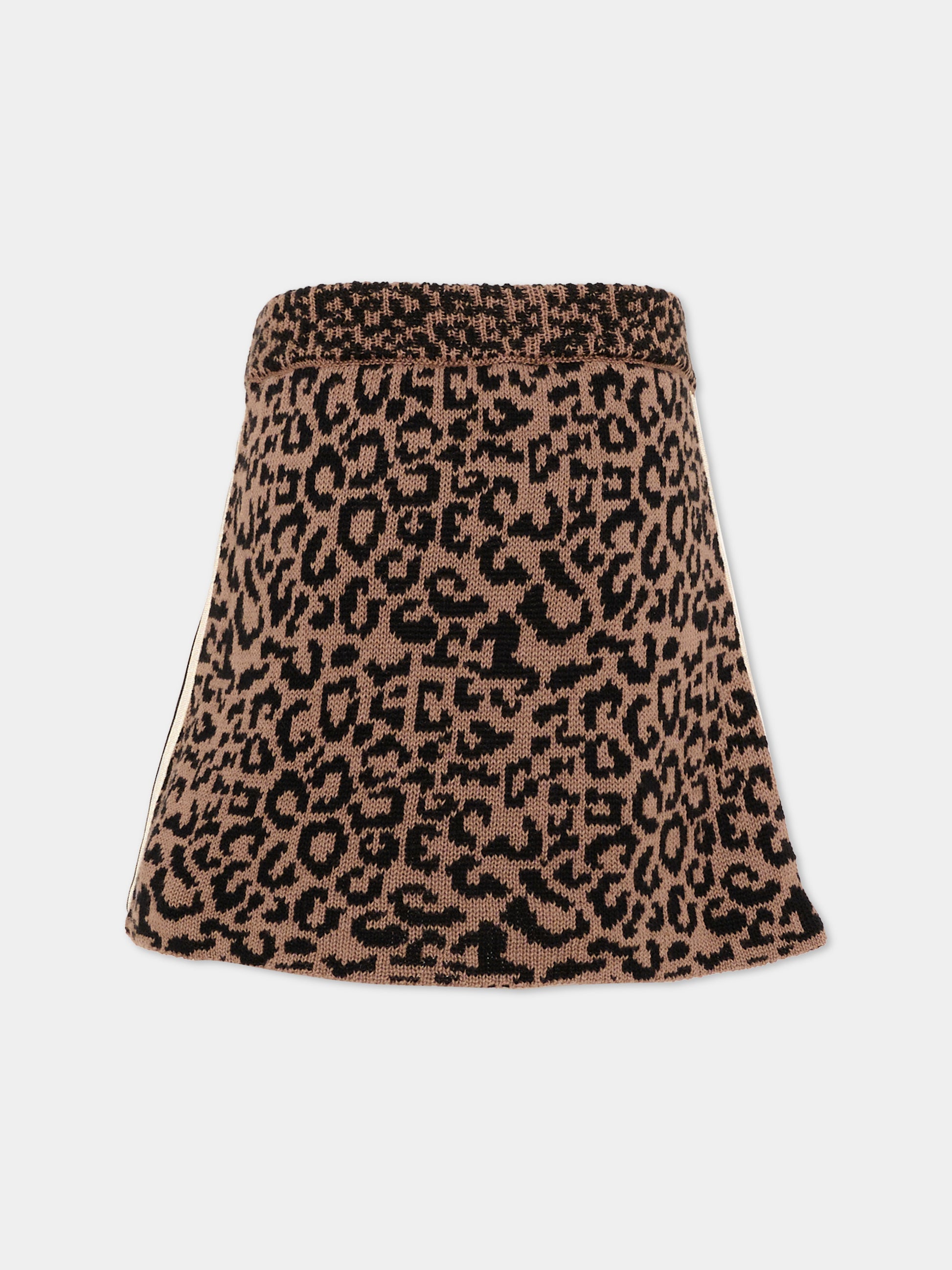 Gonna marrone per bambina con logo,Palm Angels,F6PAJGSK158 220