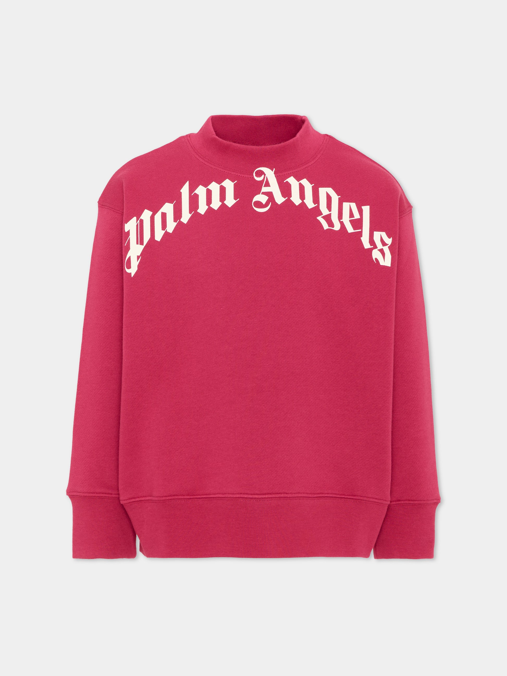 Felpa fucsia per bambina con logo,Palm Angels,F6PAJGSW033 402