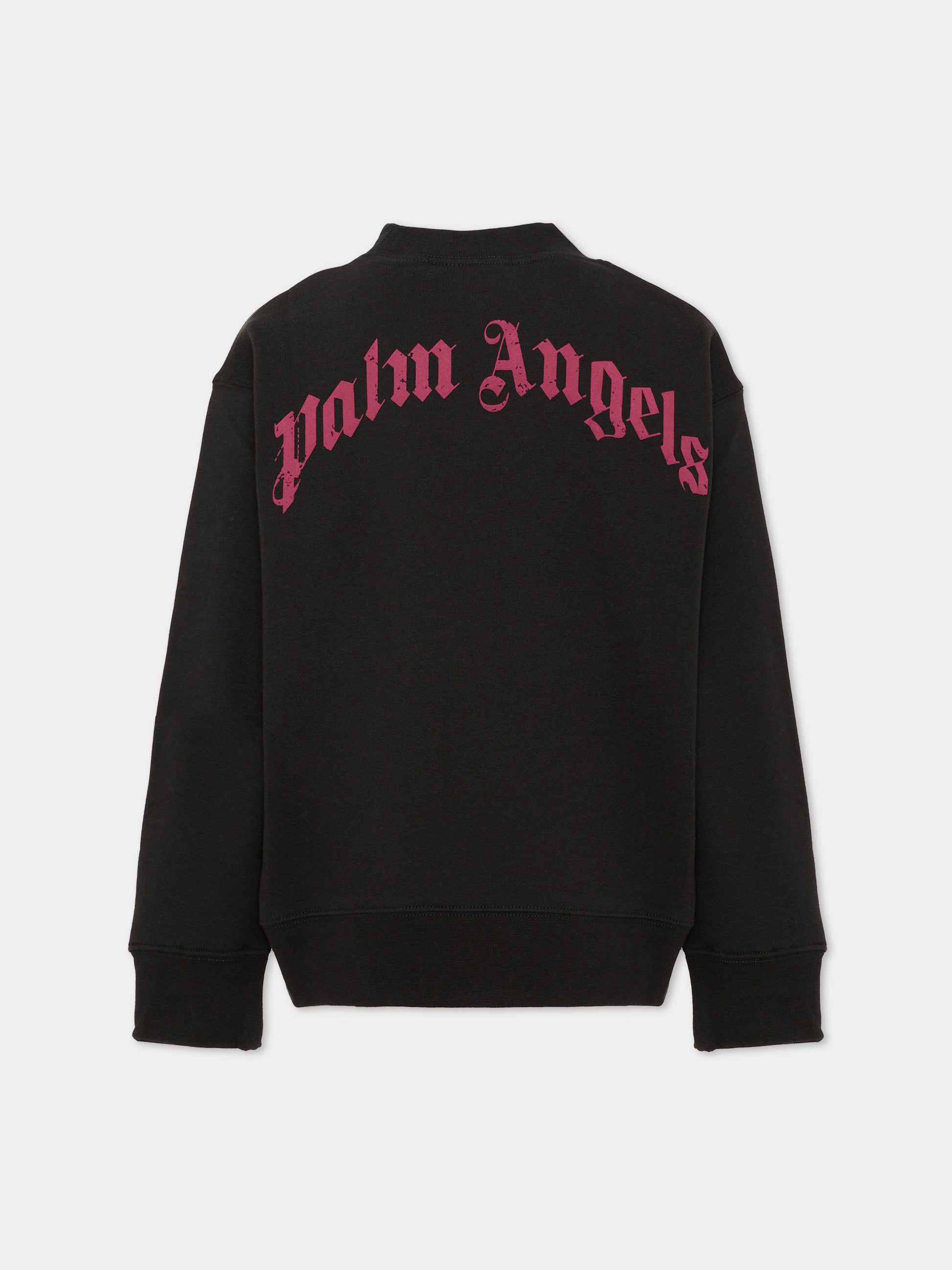 Felpa nera per bambina con logo,Palm Angels,F6PAJGSW143 110