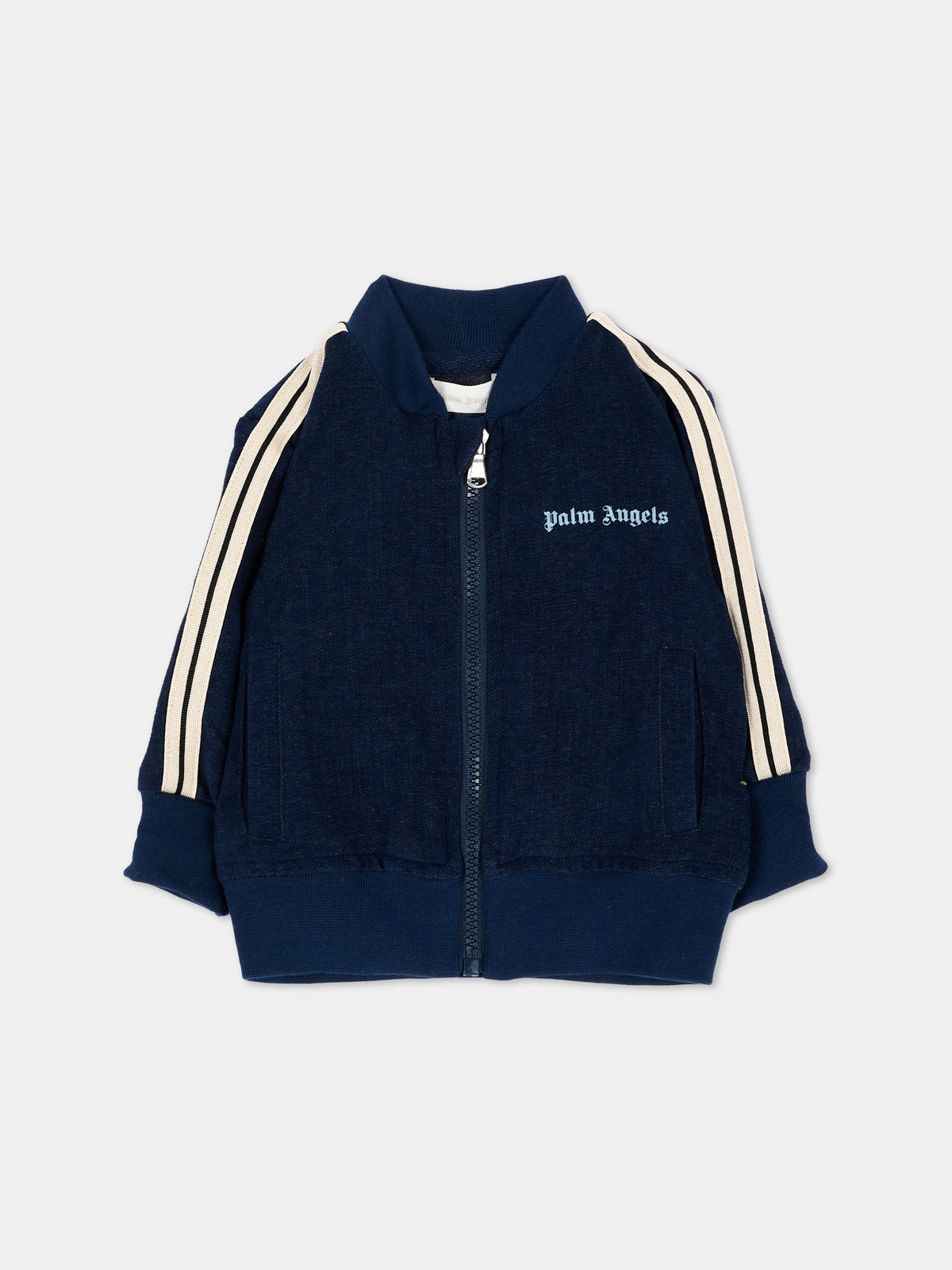 Felpa blu per neonato con logo,Palm Angels,F6PANBJK211 126