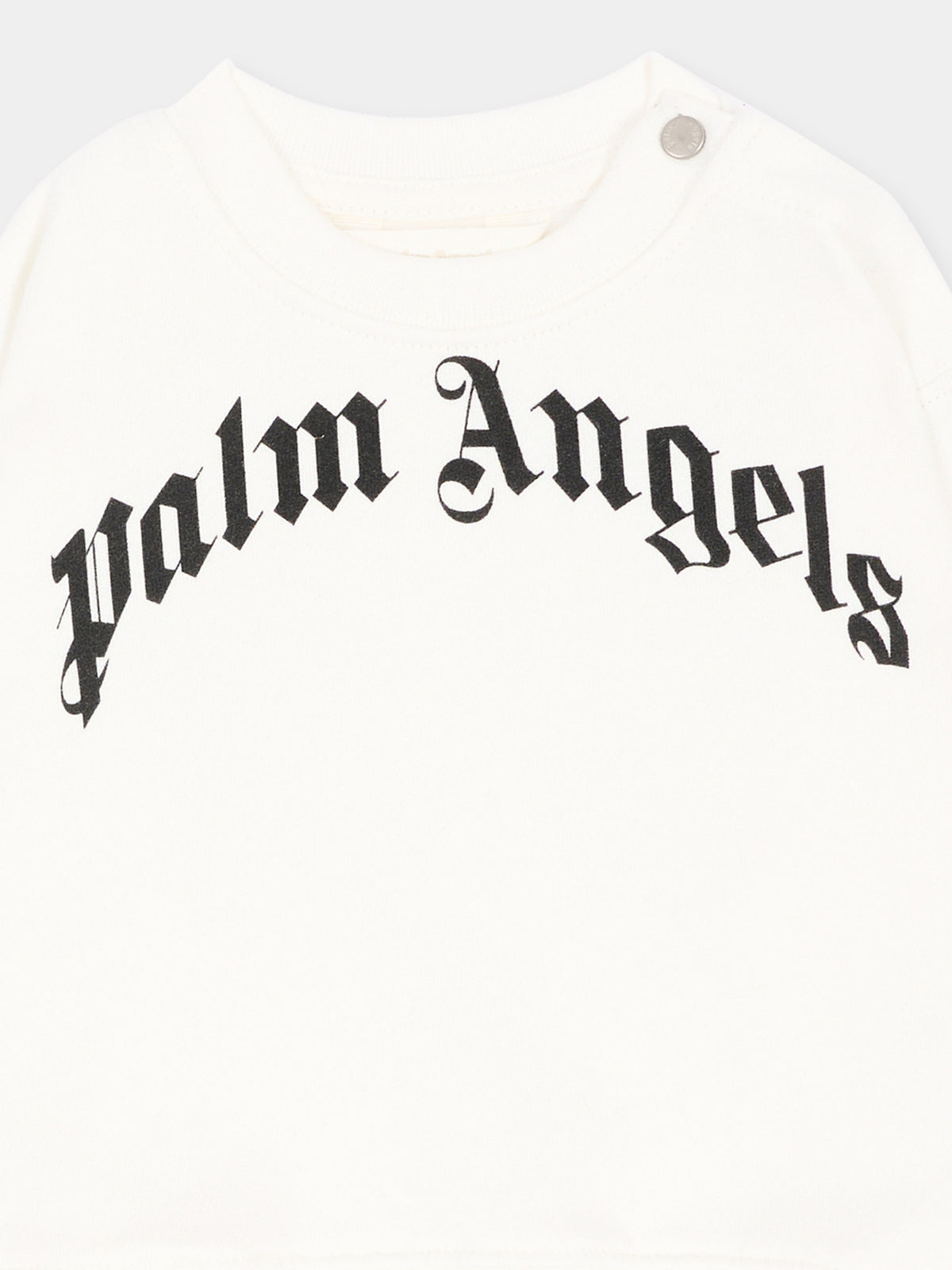Felpa avorio per neonato con logo,Palm Angels,F6PANBSW176 412