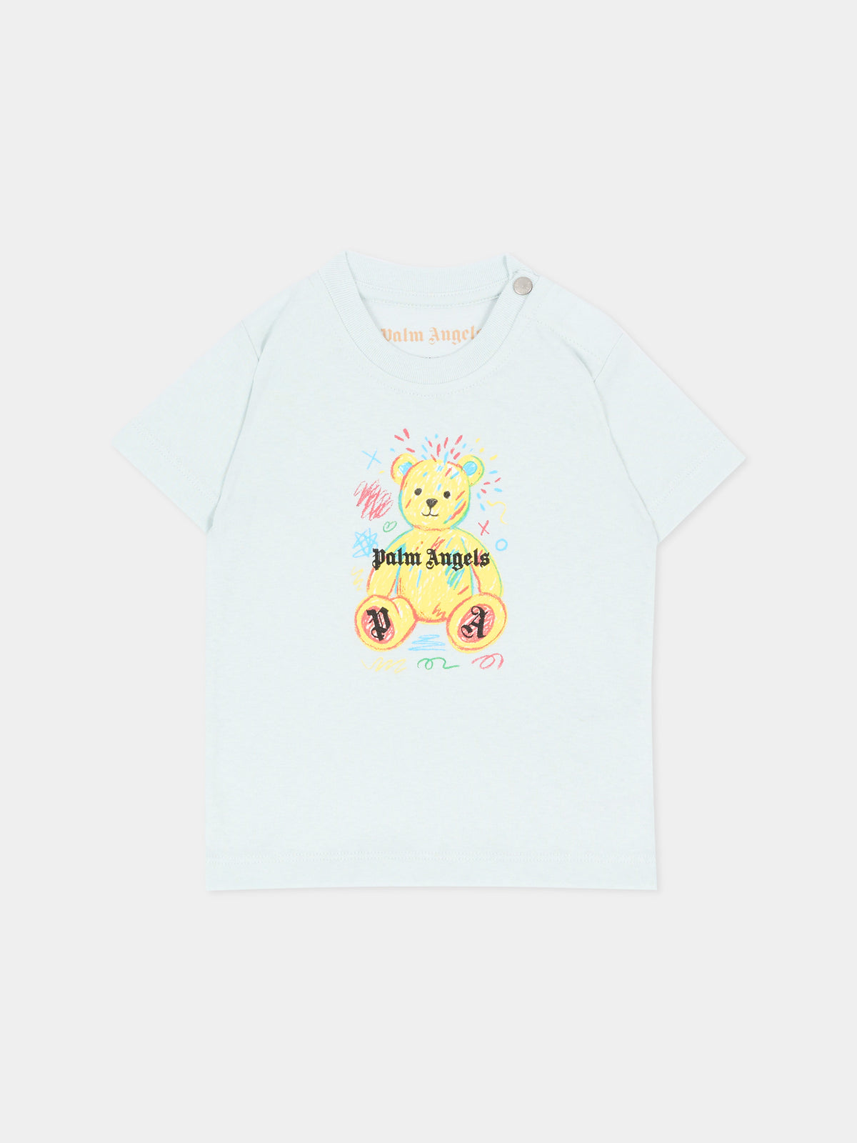 T-shirt celeste per neonato con Teddy Bear,Palm Angels,F6PANBTH196 960
