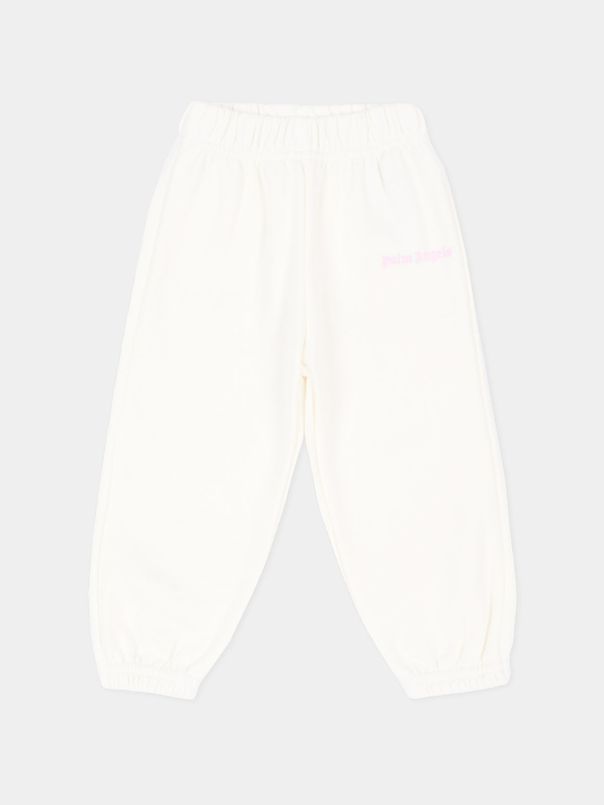 Pantalone avorio per neonata con logo,Palm Angels,F6PANGFP222 412