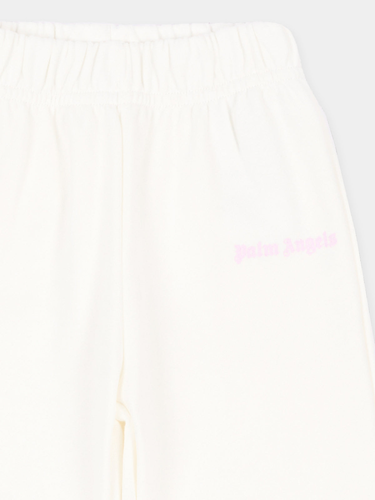 Pantalone avorio per neonata con logo,Palm Angels,F6PANGFP222 412