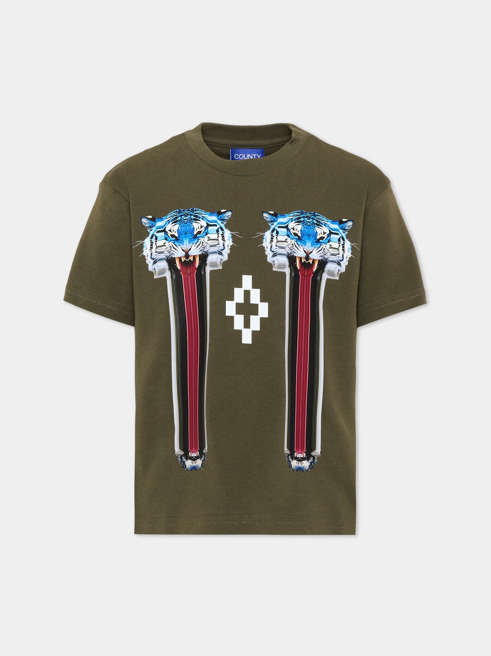 T-shirt verde per bambino con stampa,County Of Milan Kids,F6CMJBTH014 082