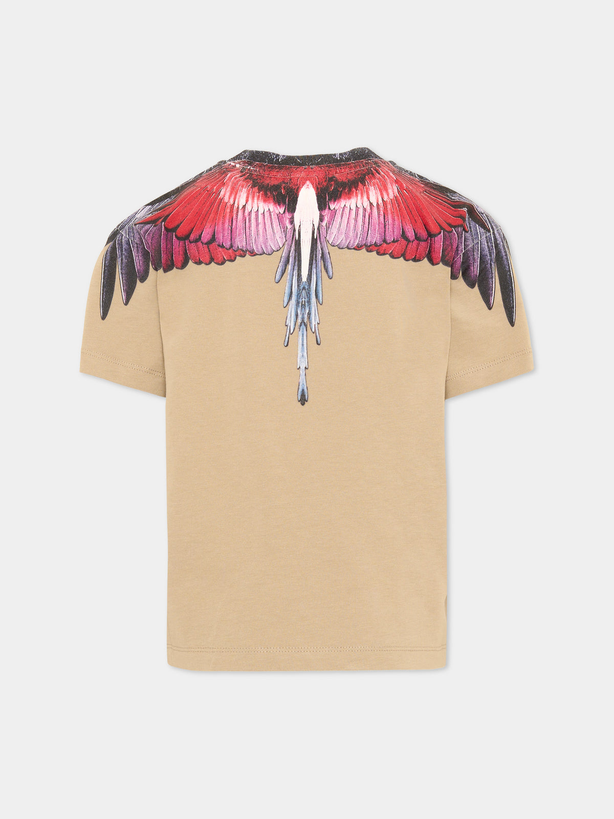 T-shirt a manica corta beige per bambino con ali,County Of Milan Kids,F6CMJBTH028 092