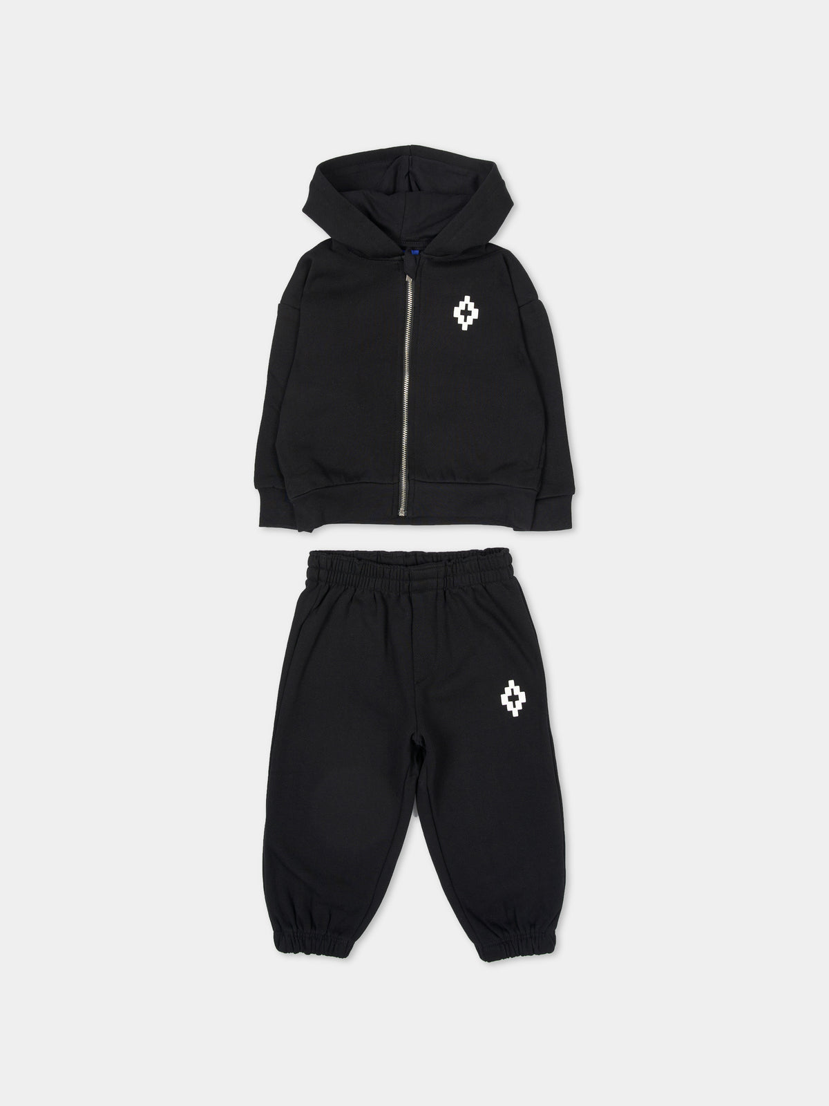 Completo sportivo lungo nero per neonato con logo,County Of Milan Kids,F6CMNBTP125 110