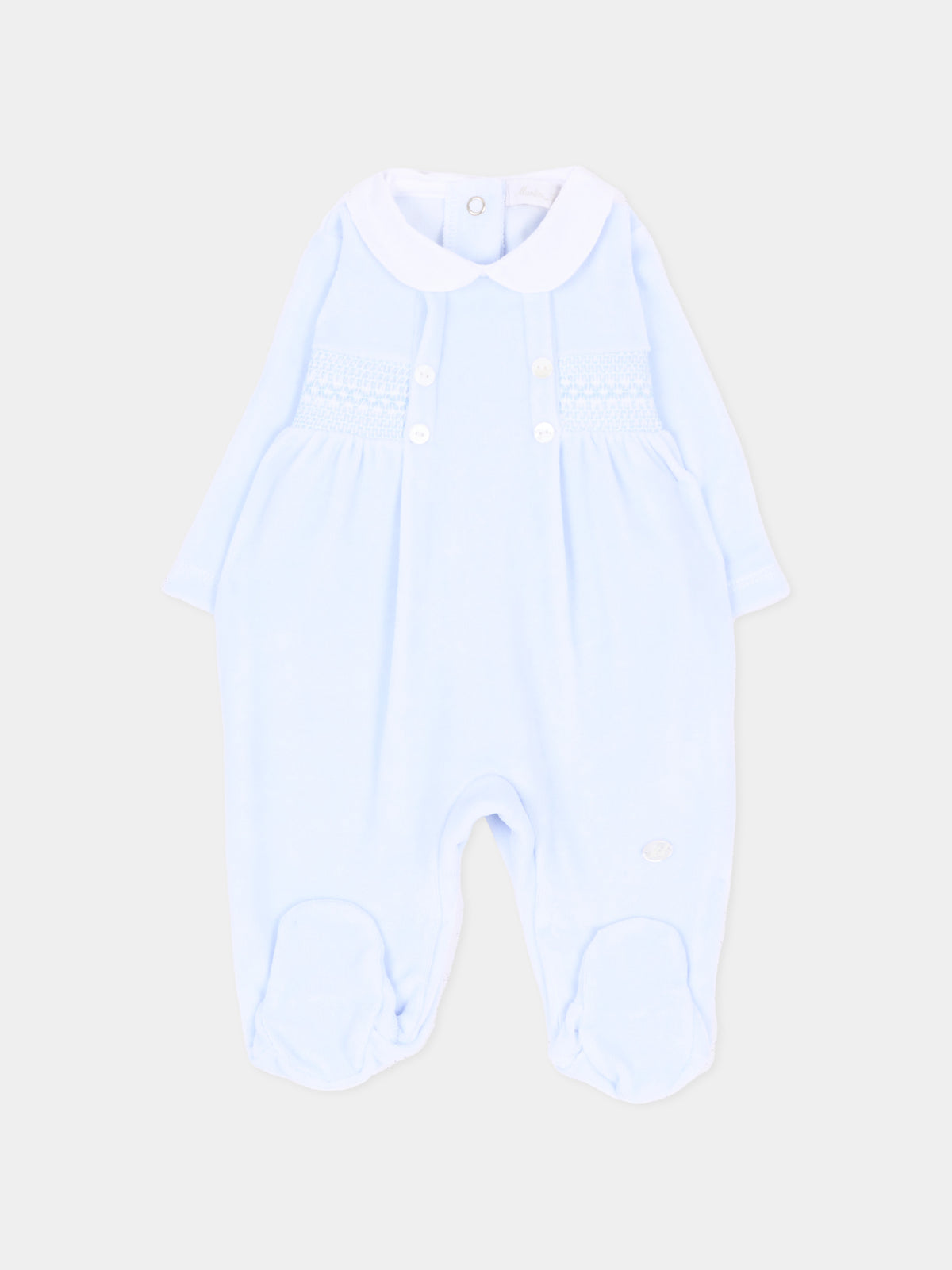 Tutina azzurra con colletto bianco in ciniglia,Martín Aranda,003-25335 PC01