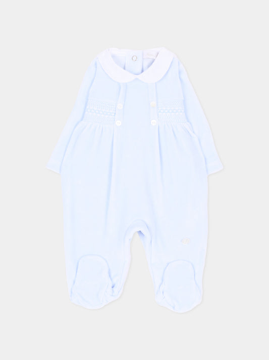 Tutina azzurra con colletto bianco in ciniglia,Martín Aranda,003-25335 PC01