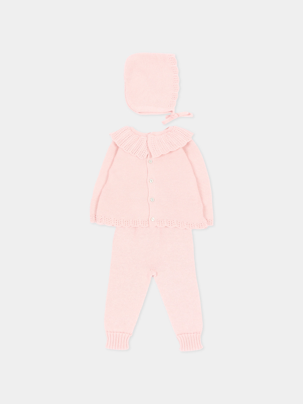 Completo nascita rosa per neonata in maglia,Martín Aranda,004-11325 P06