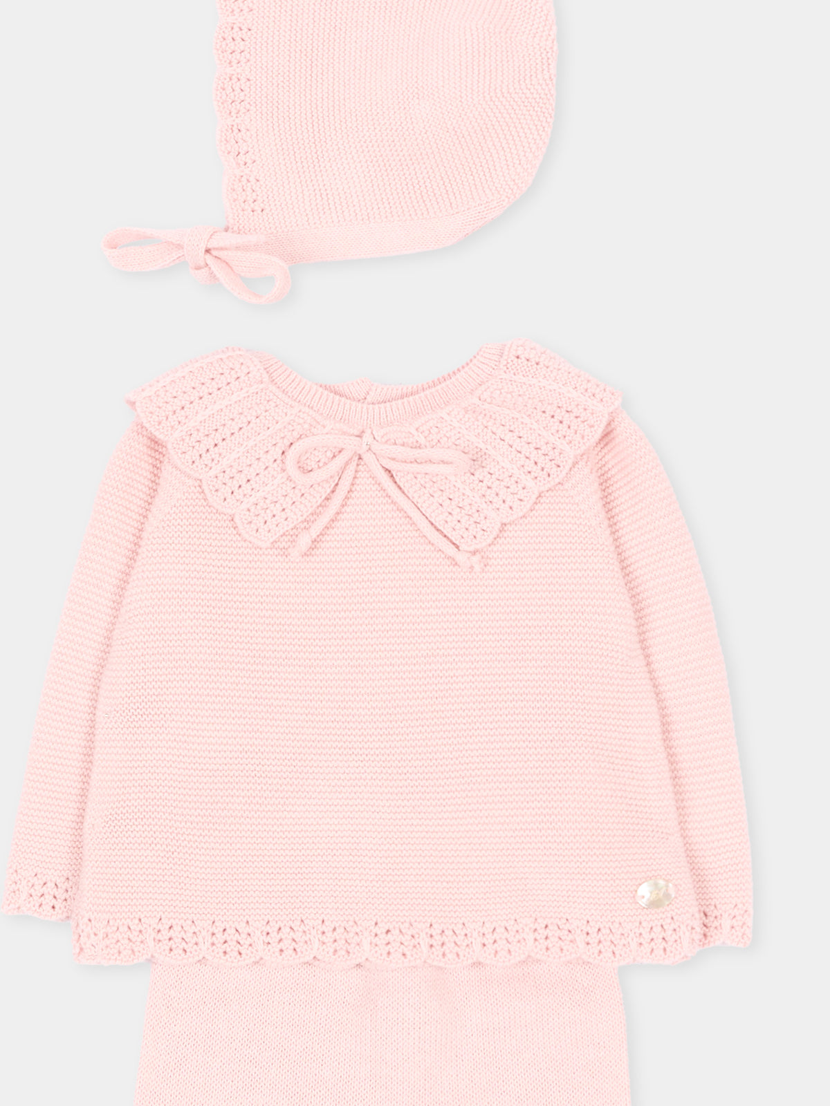 Completo nascita rosa per neonata in maglia,Martín Aranda,004-11325 P06