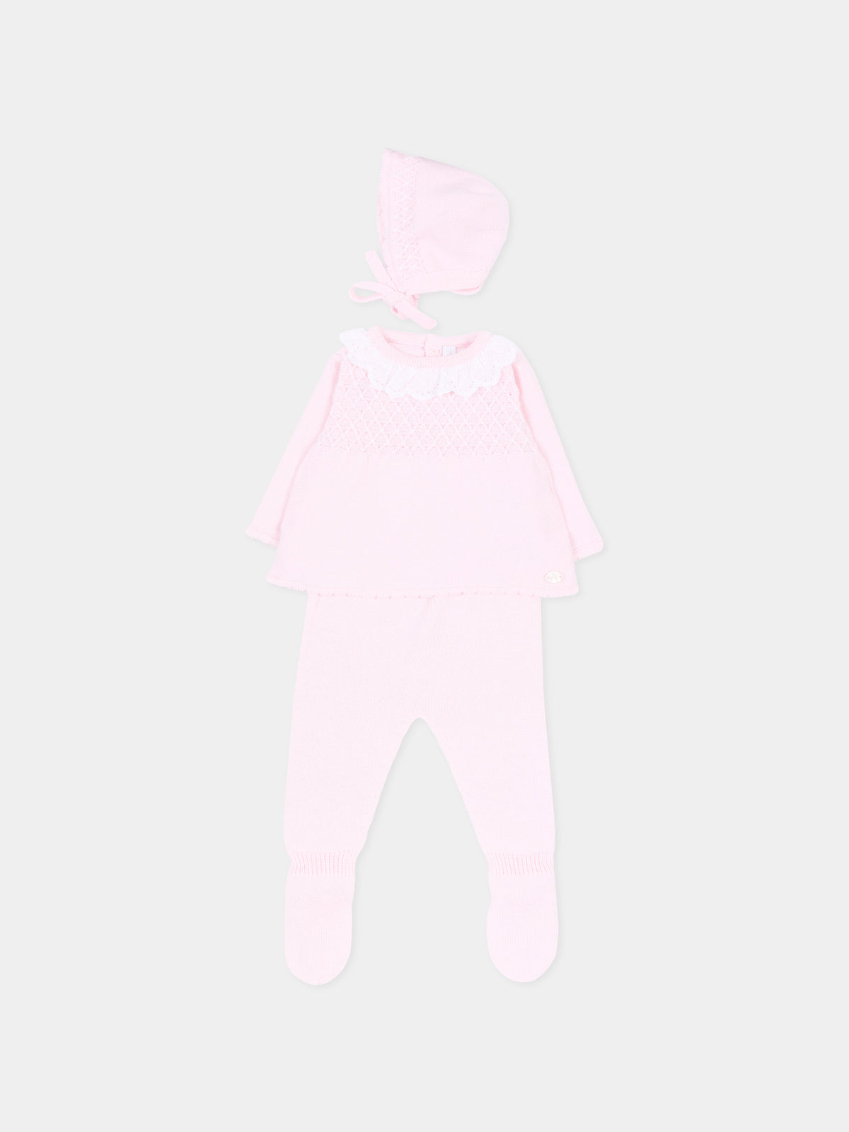 Completo nascita rosa per neonata in maglia,Martín Aranda,004-11322 P03