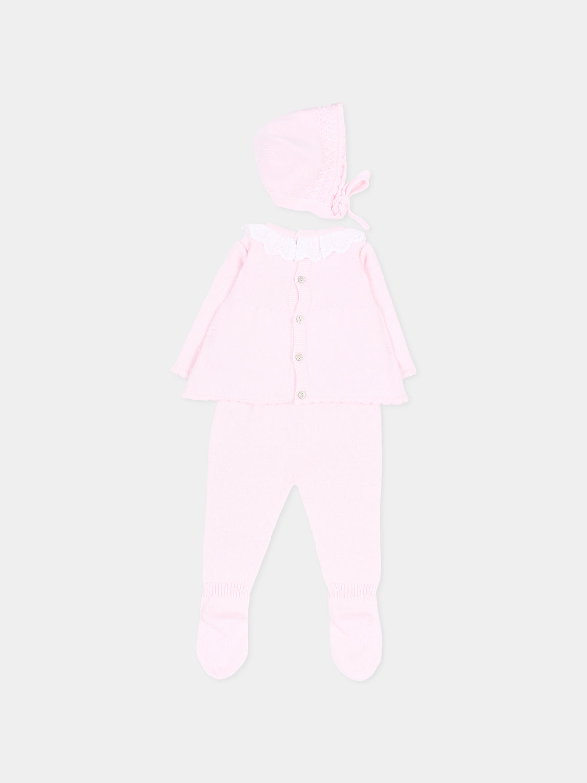 Completo nascita rosa per neonata in maglia,Martín Aranda,004-11322 P03