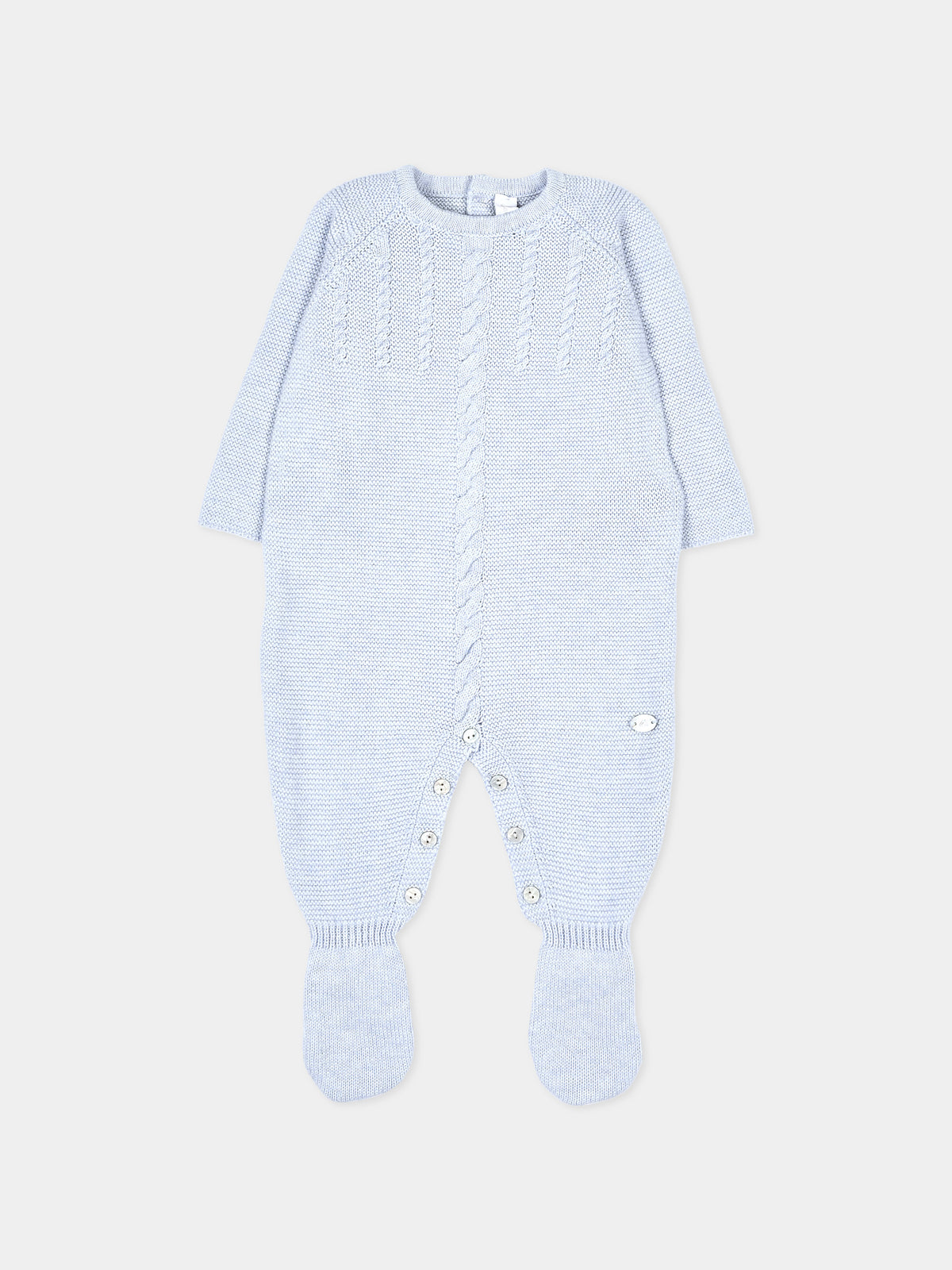 Tutina celeste per neonato in maglia,Martín Aranda,003-10323 C08
