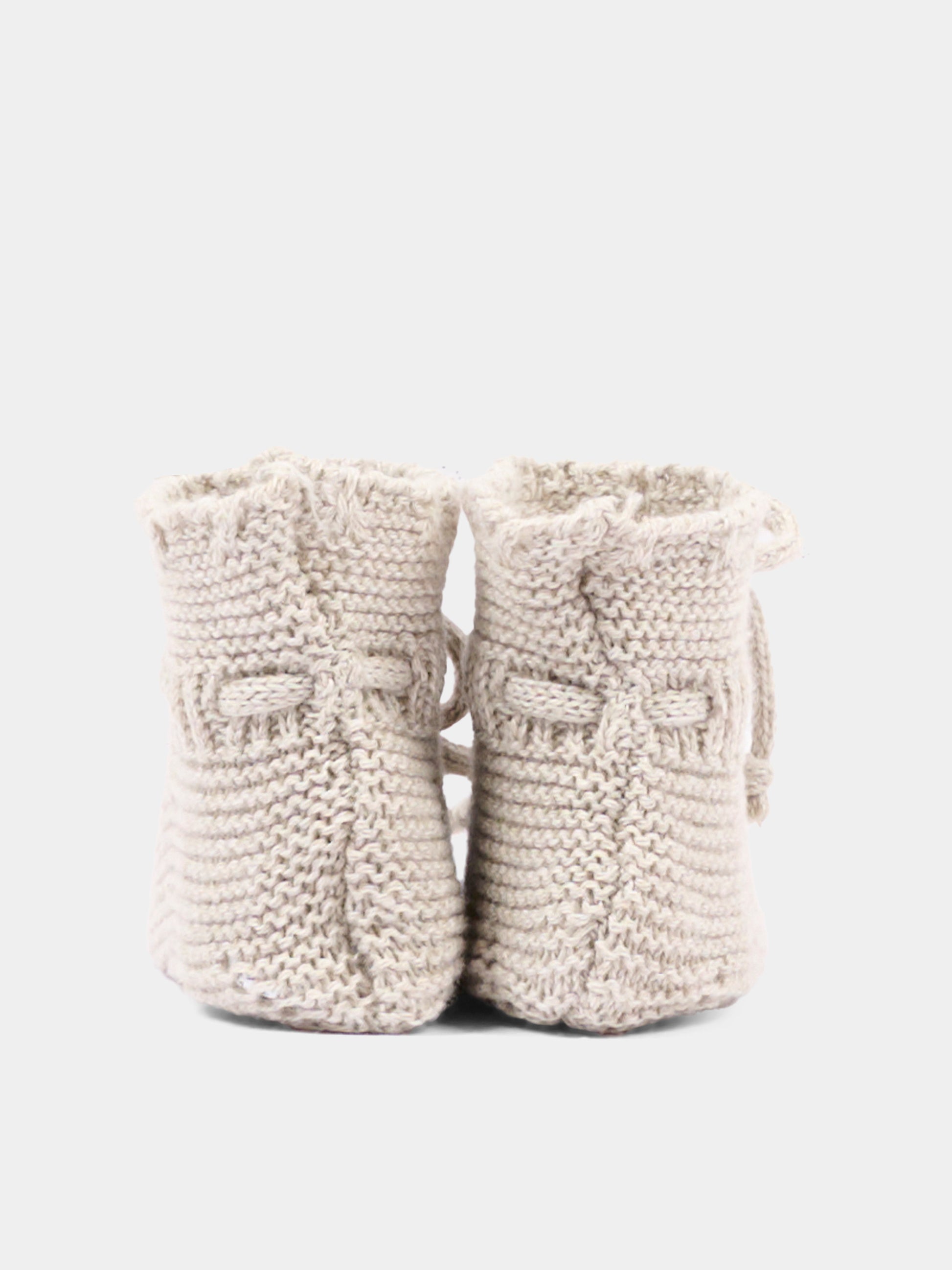 Babbucce beige per neonati in maglia,Martín Aranda,023-10325 E70